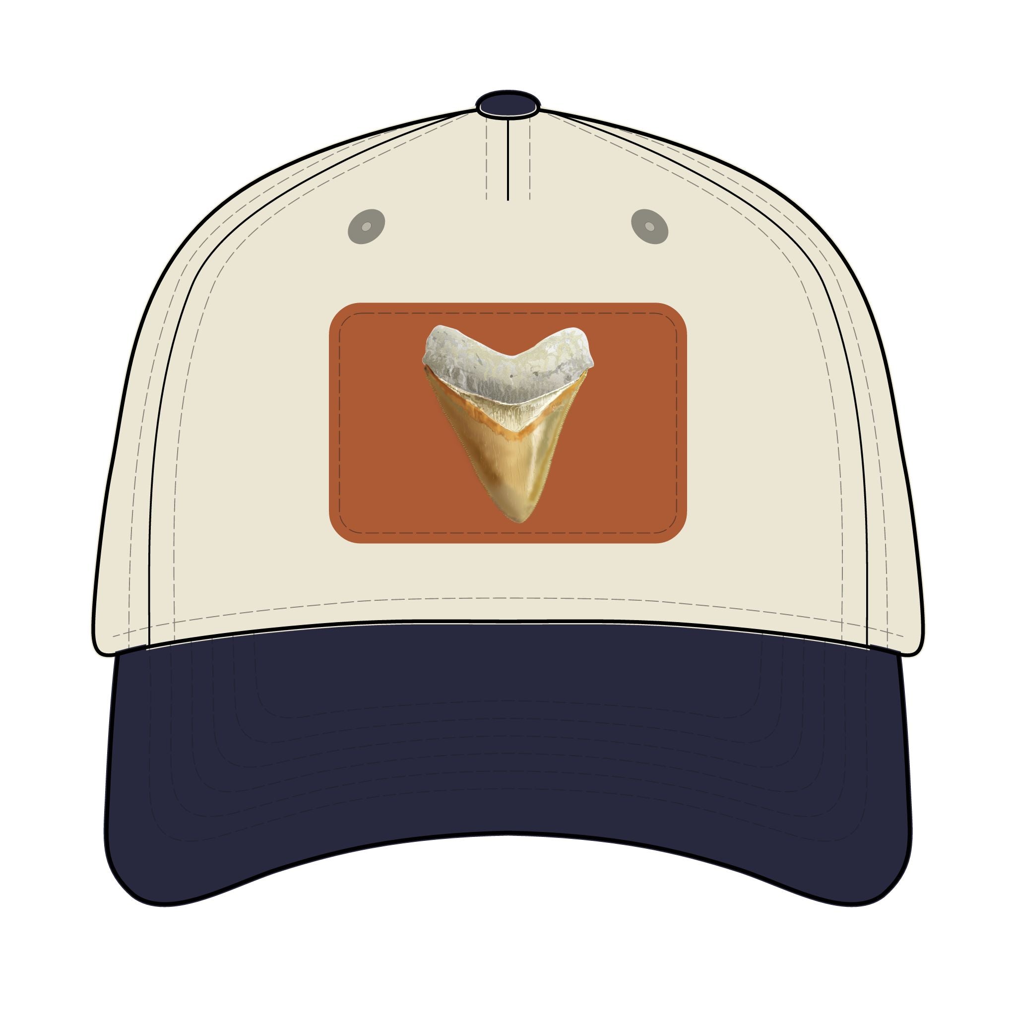 Shark Tooth Leather Patch Baseball Cap