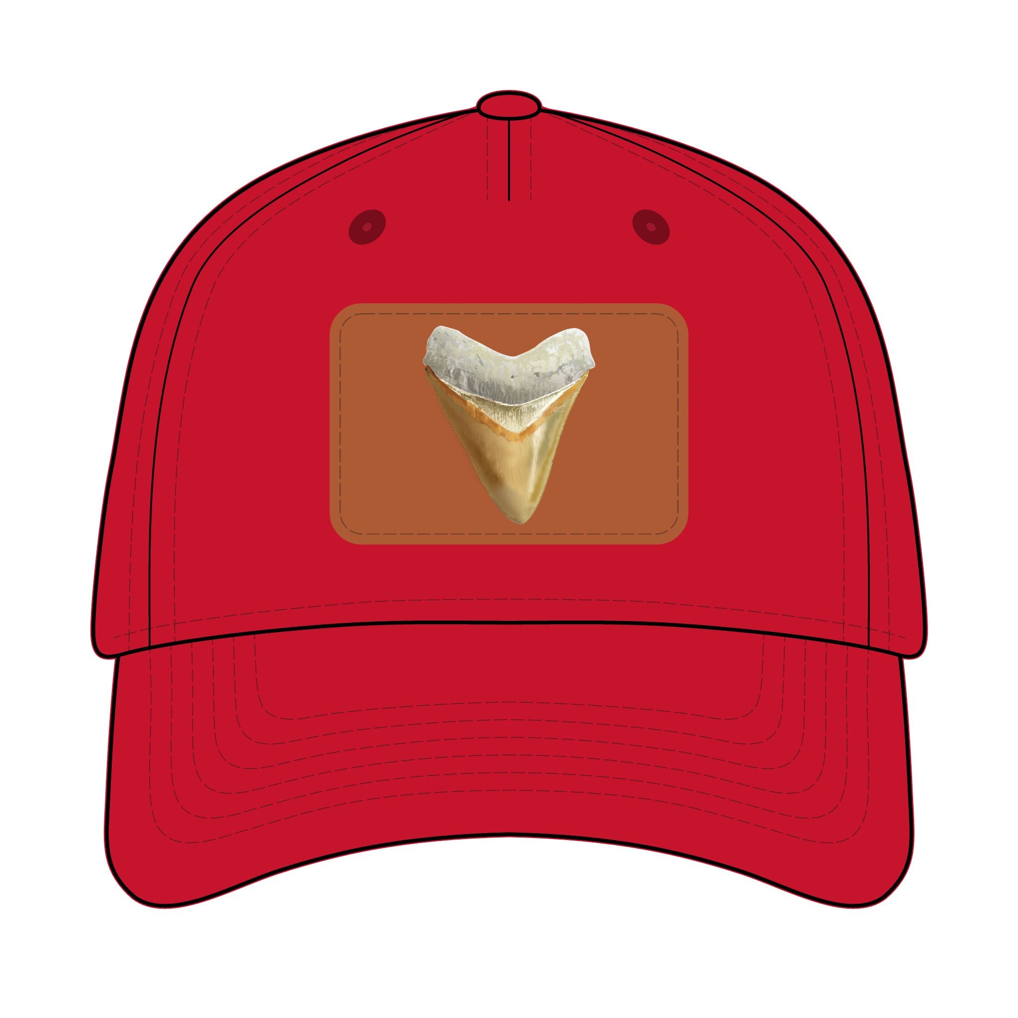 Shark Tooth Leather Patch Baseball Cap