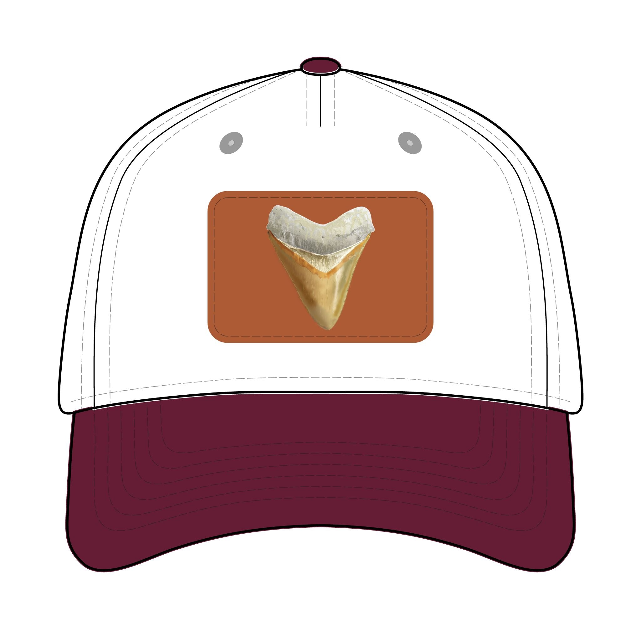Shark Tooth Leather Patch Baseball Cap