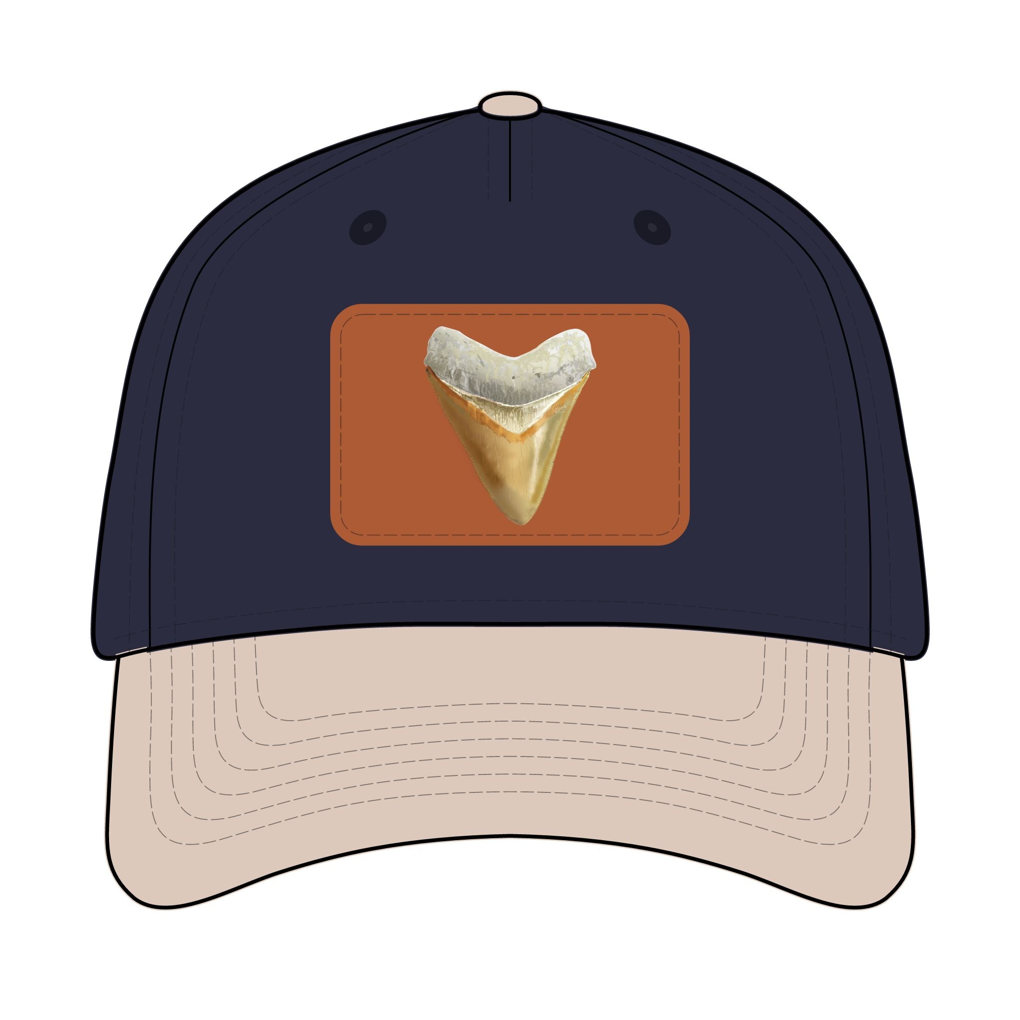 Shark Tooth Leather Patch Baseball Cap