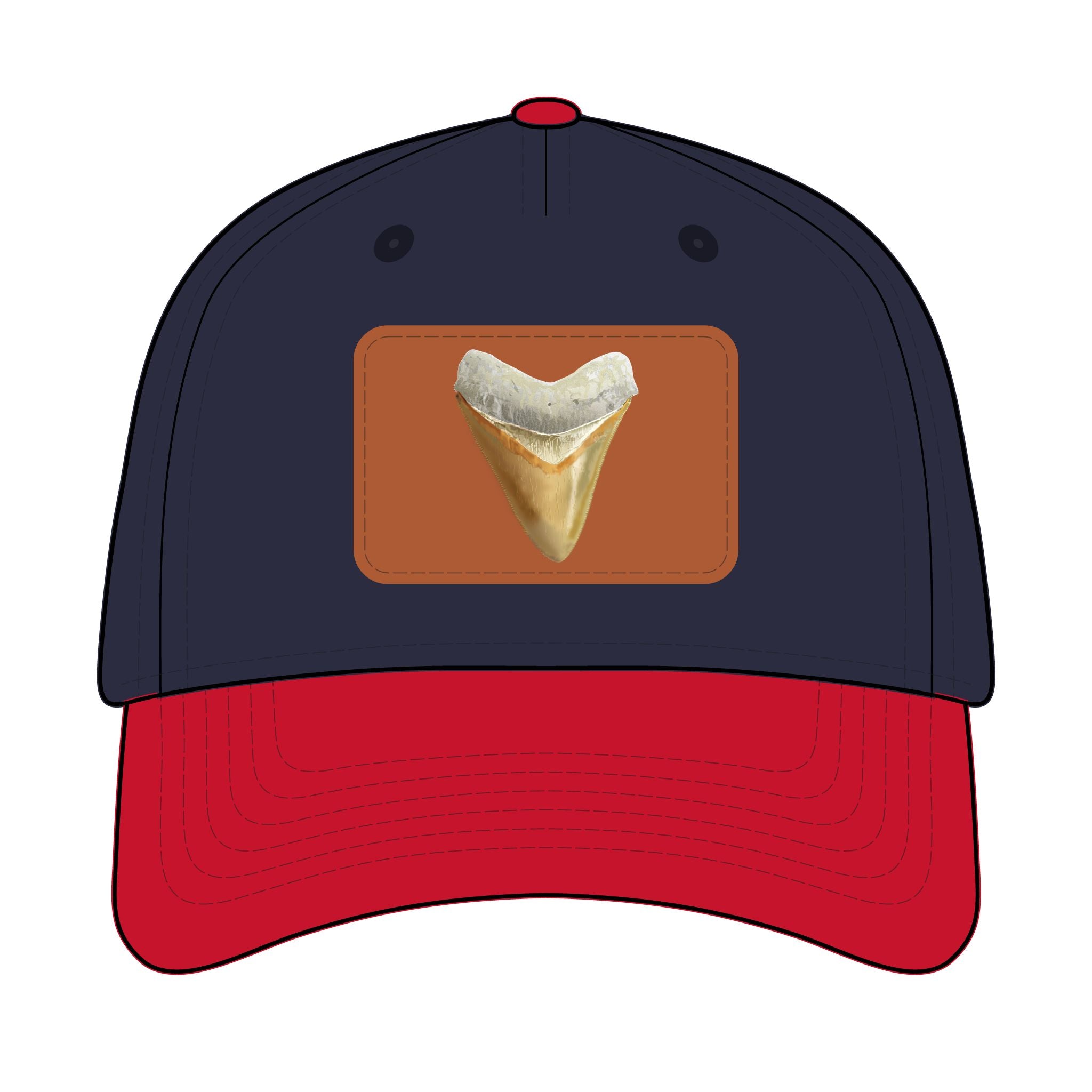 Shark Tooth Leather Patch Baseball Cap