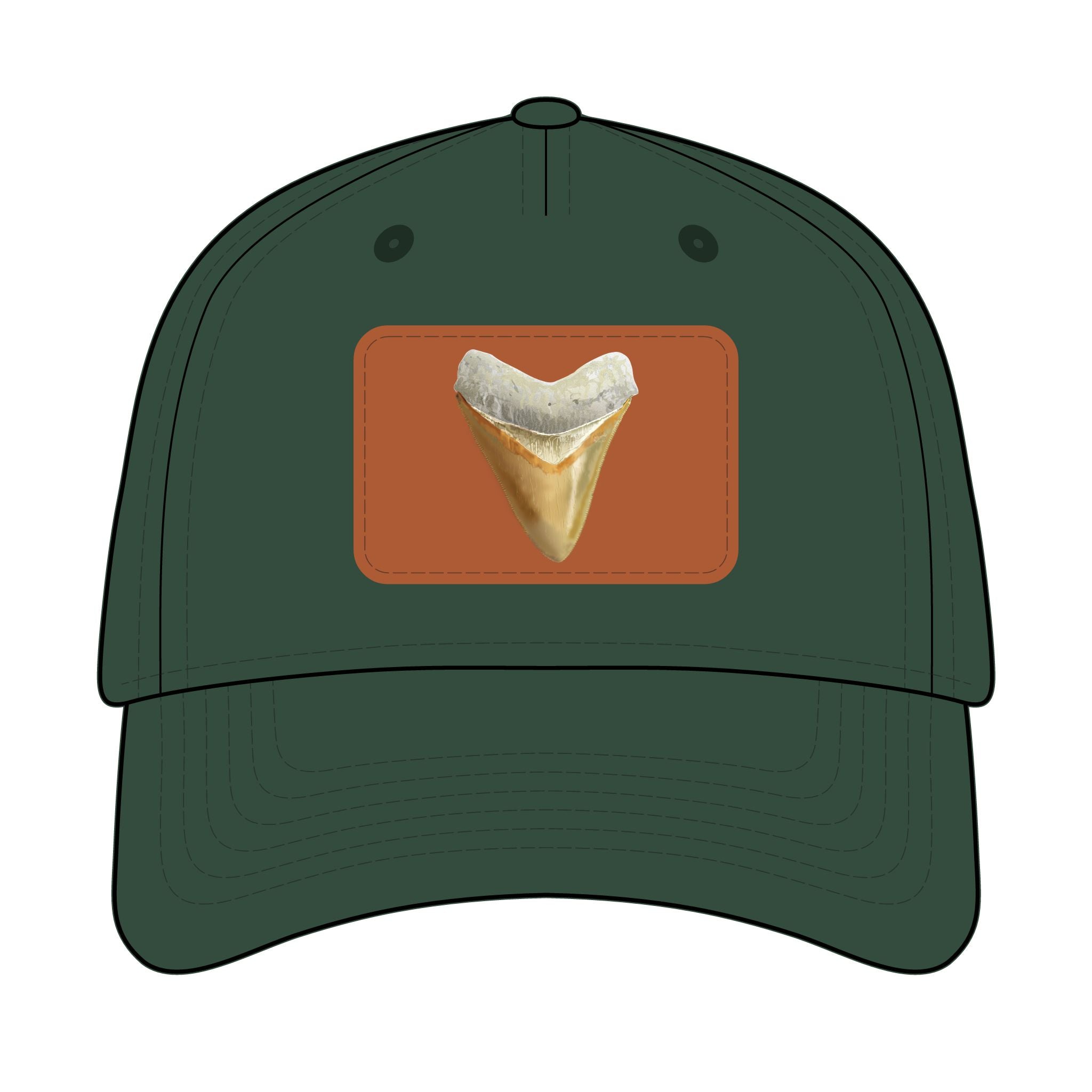 Shark Tooth Leather Patch Baseball Cap