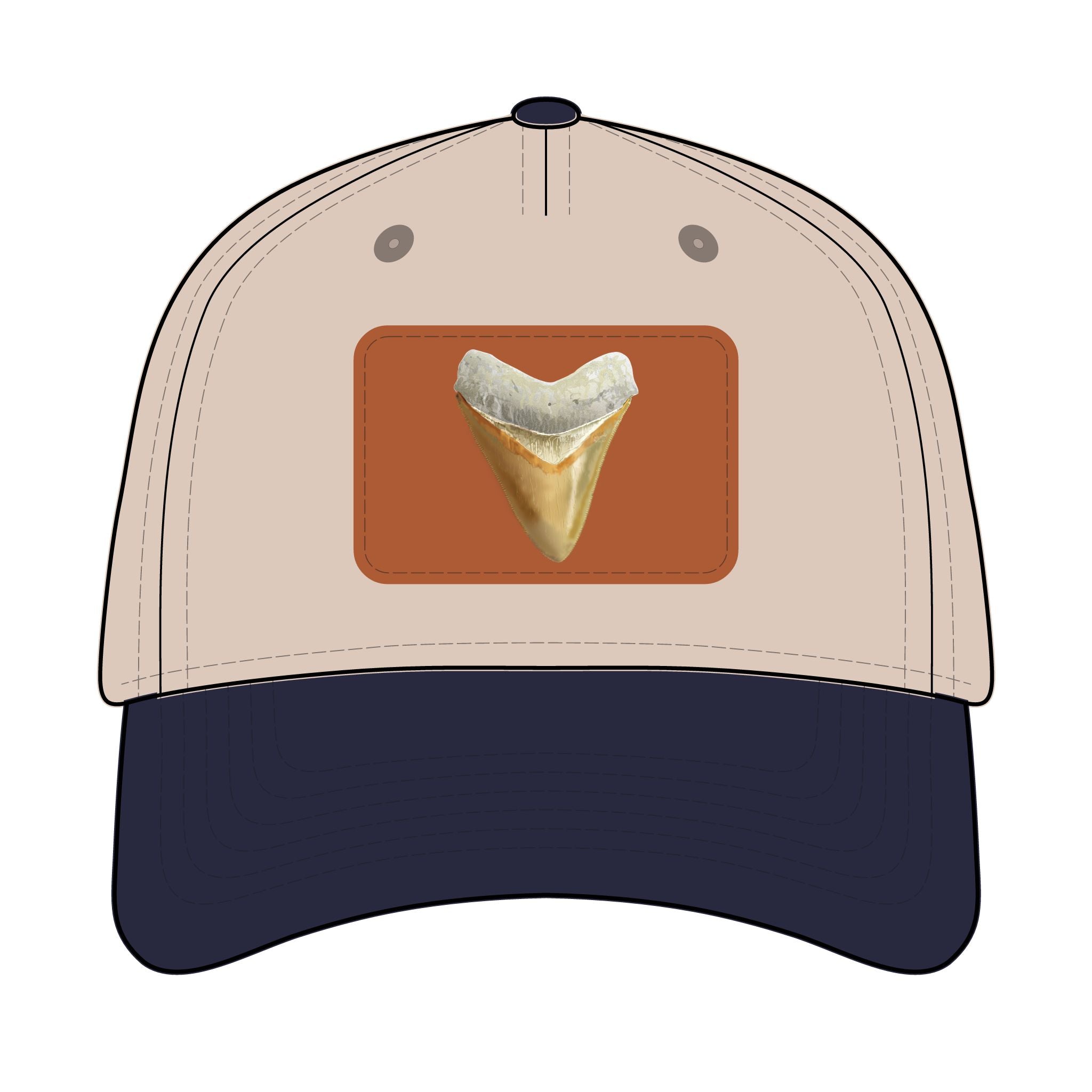 Shark Tooth Leather Patch Baseball Cap