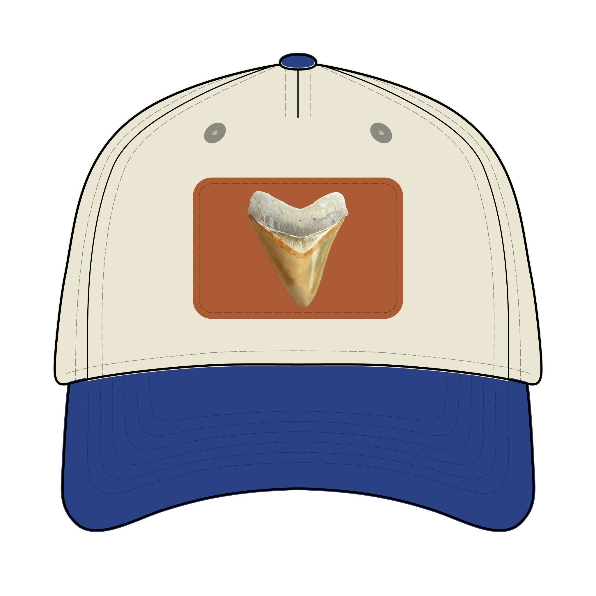 Shark Tooth Leather Patch Baseball Cap