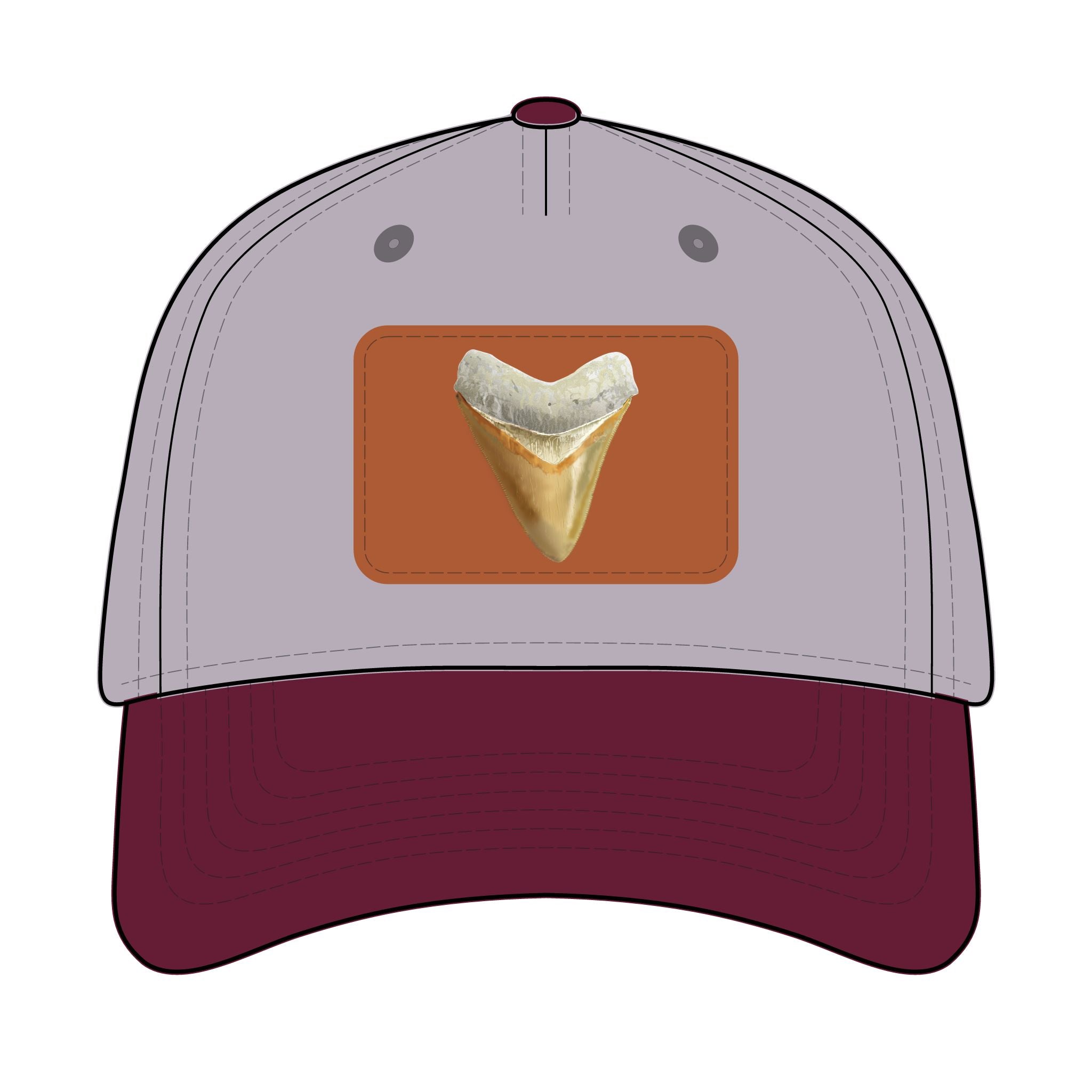 Shark Tooth Leather Patch Baseball Cap