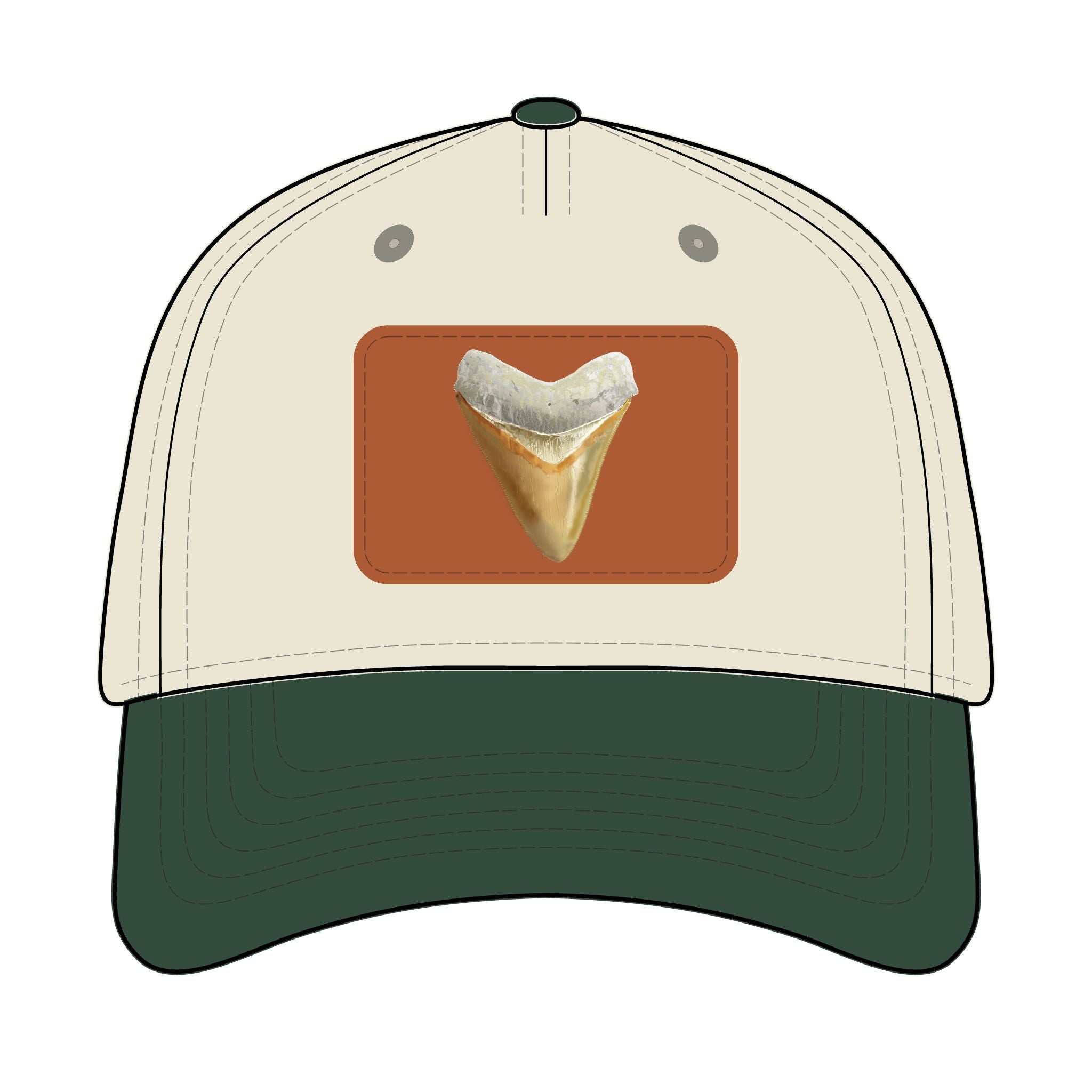 Shark Tooth Leather Patch Baseball Cap