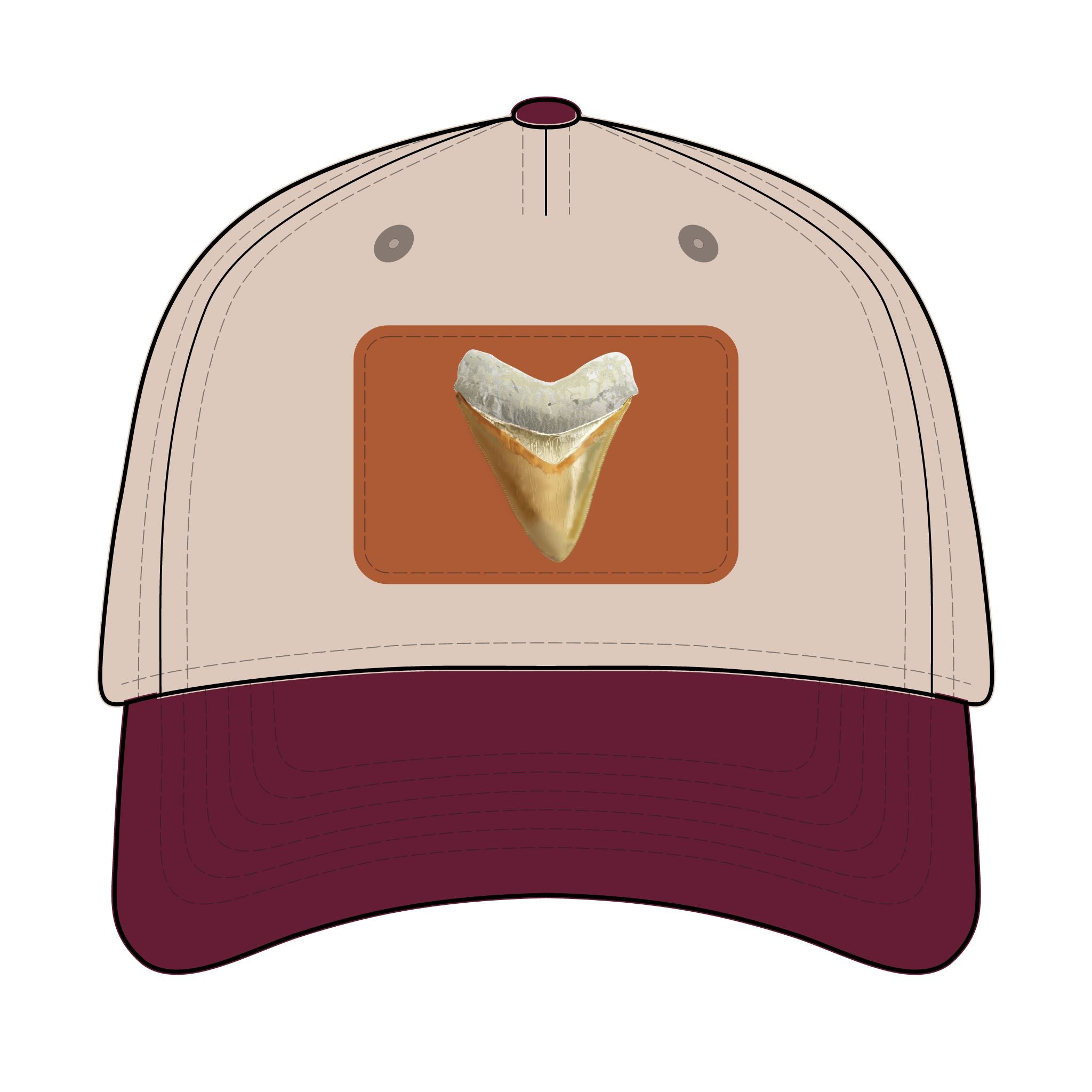 Shark Tooth Leather Patch Baseball Cap