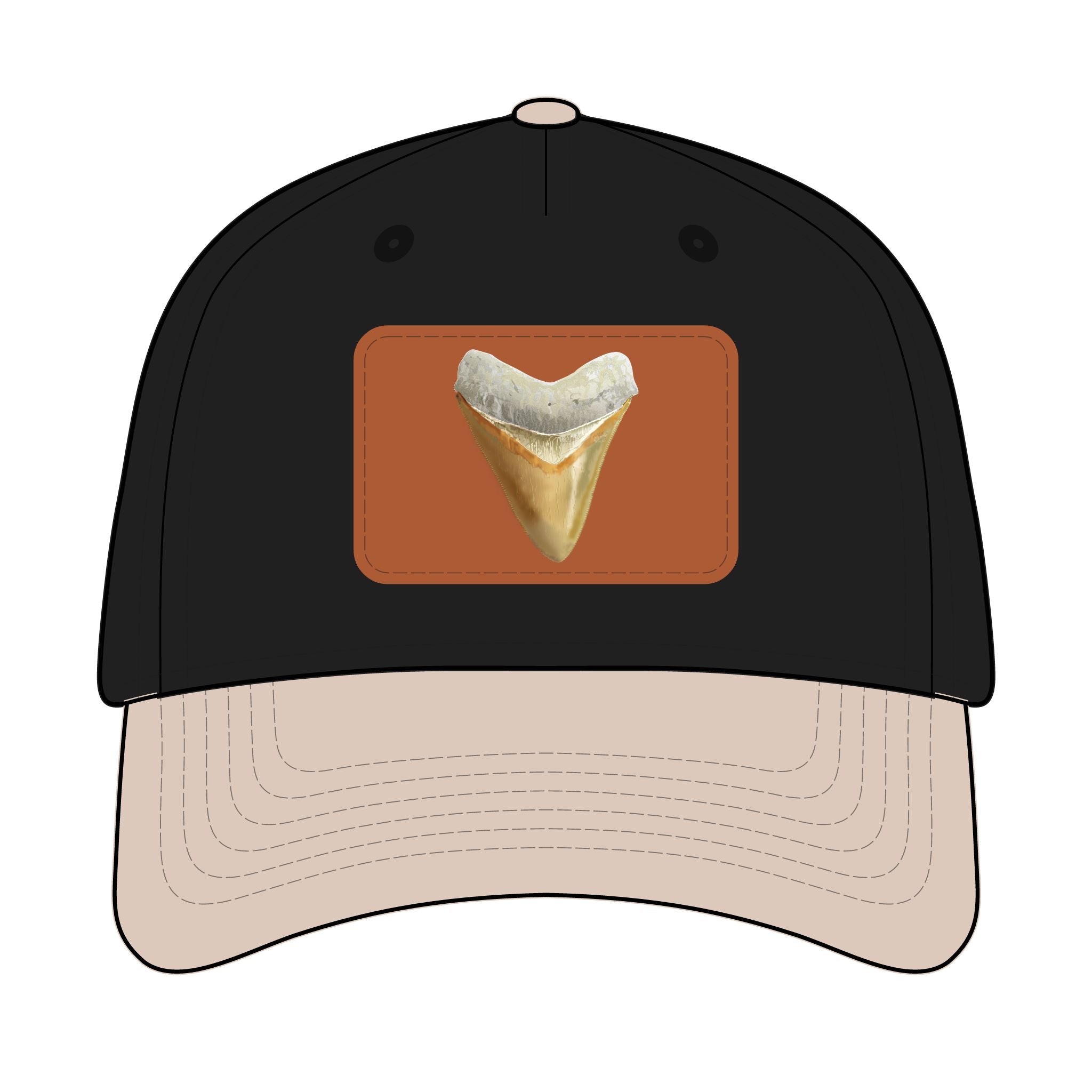 Shark Tooth Leather Patch Baseball Cap