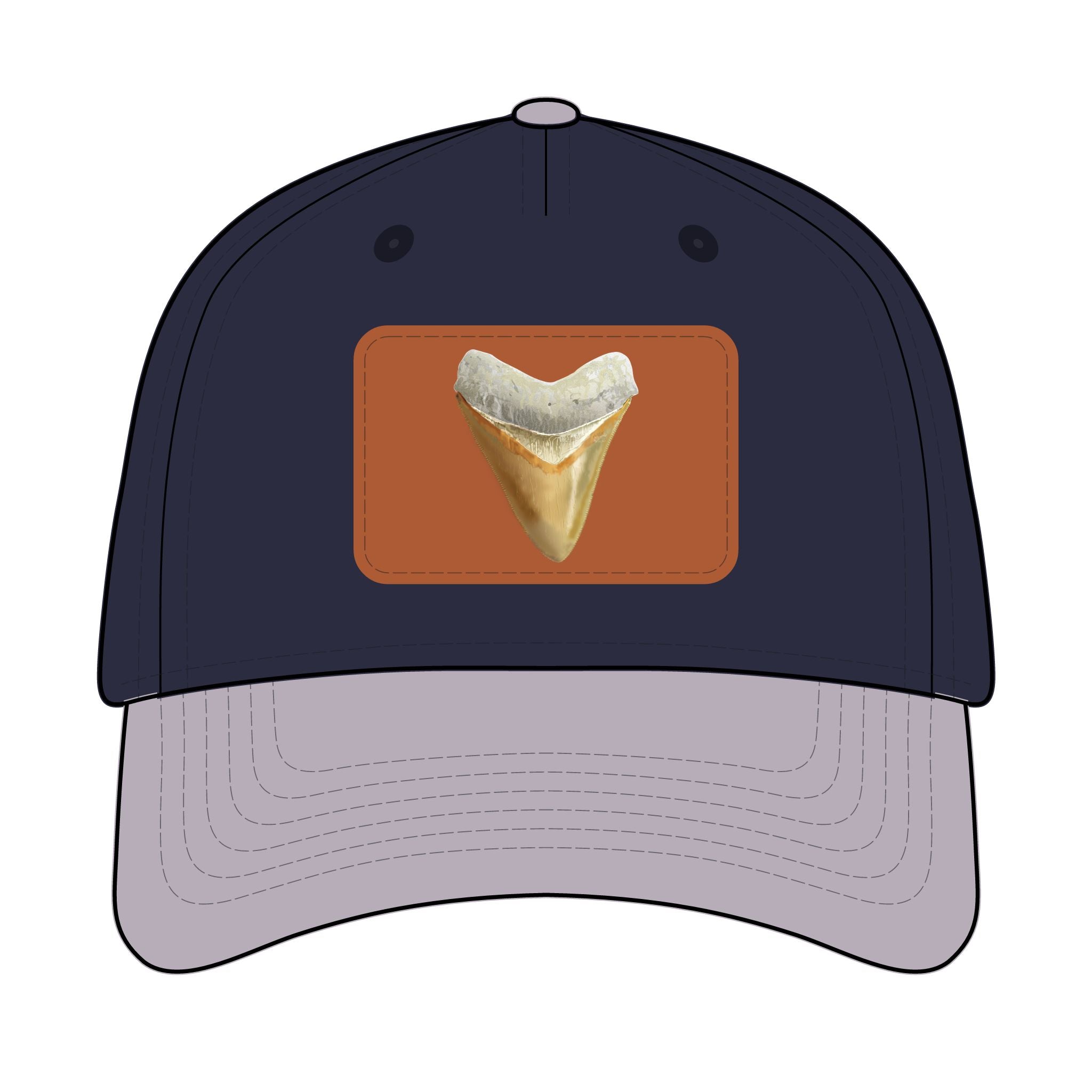 Shark Tooth Leather Patch Baseball Cap