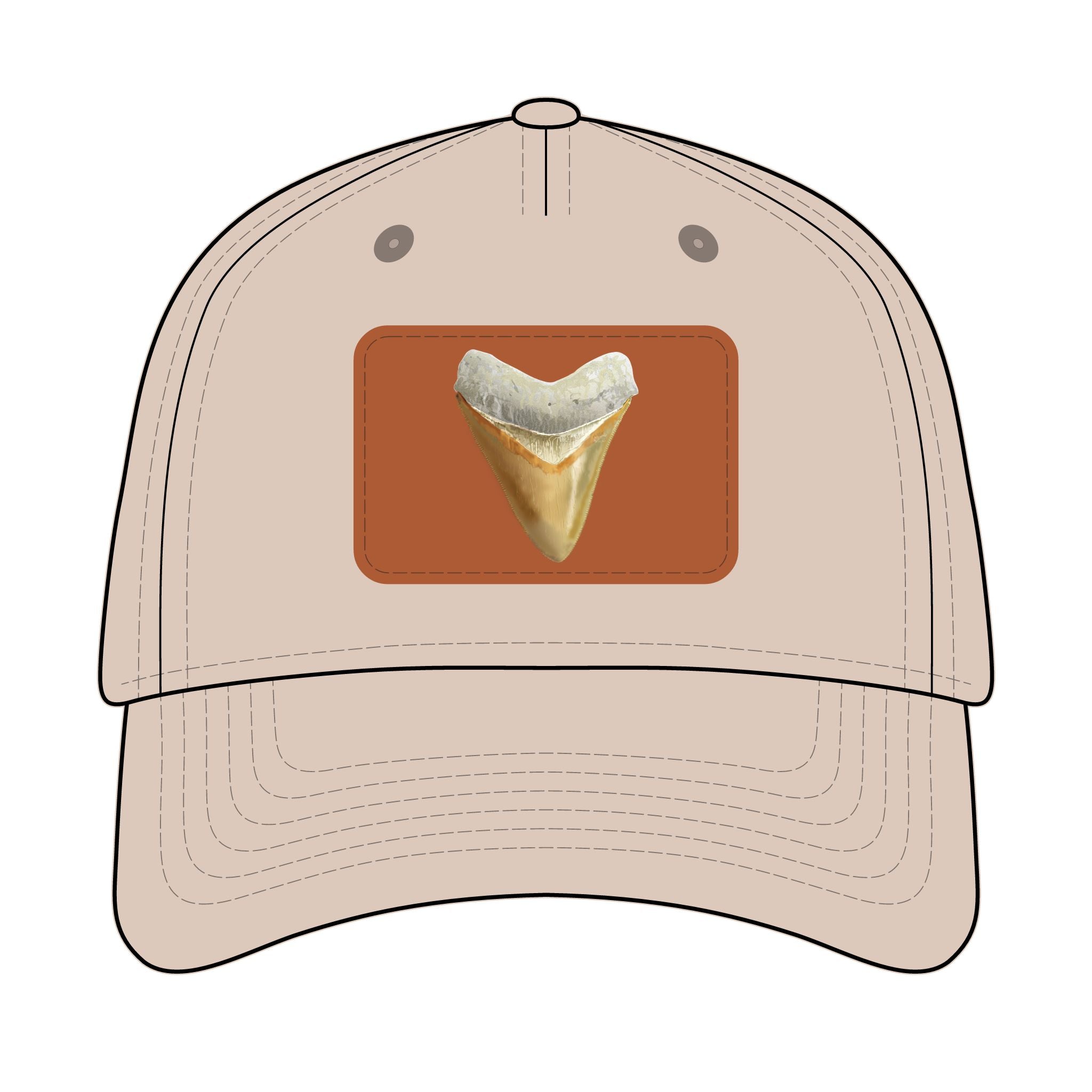 Shark Tooth Leather Patch Baseball Cap