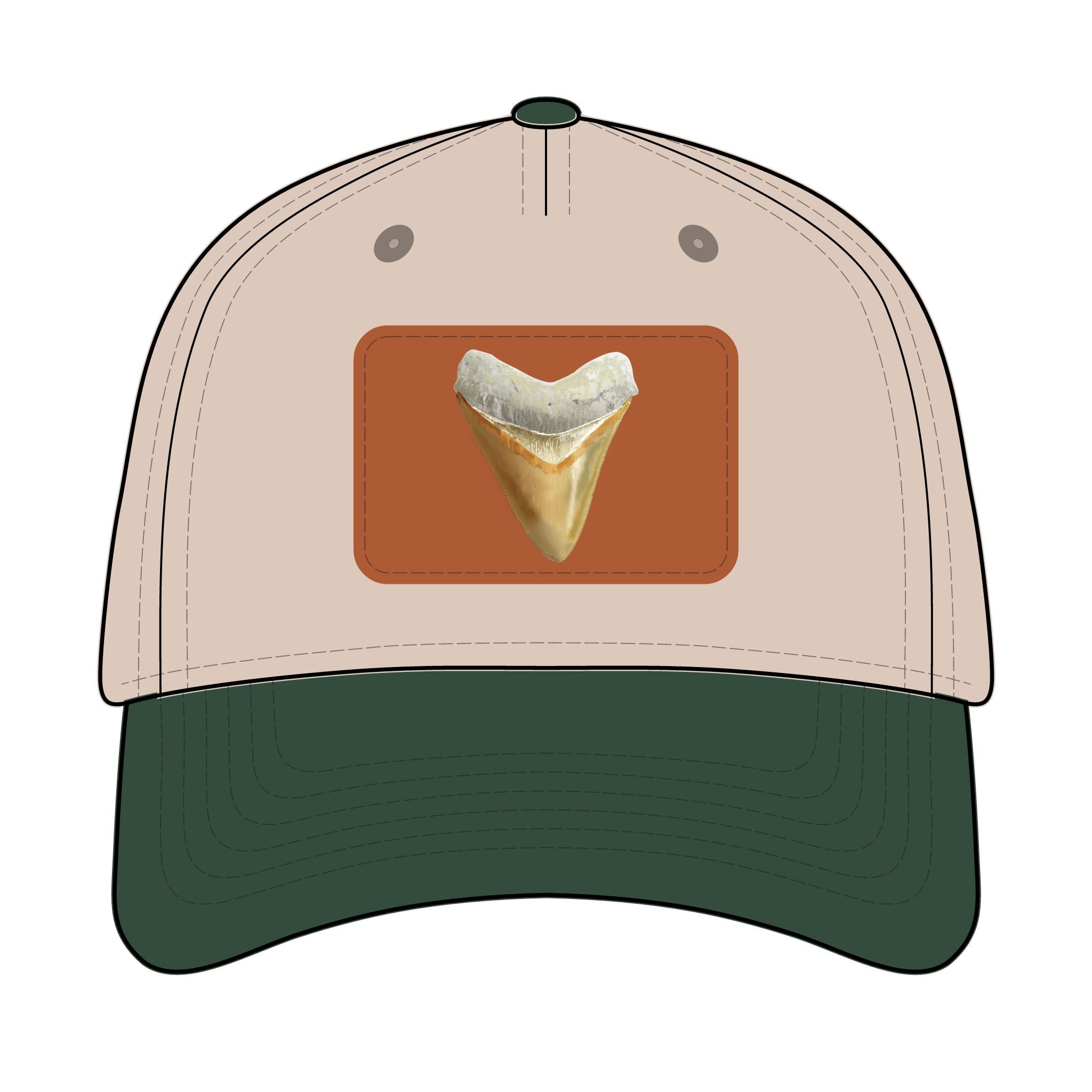 Shark Tooth Leather Patch Baseball Cap