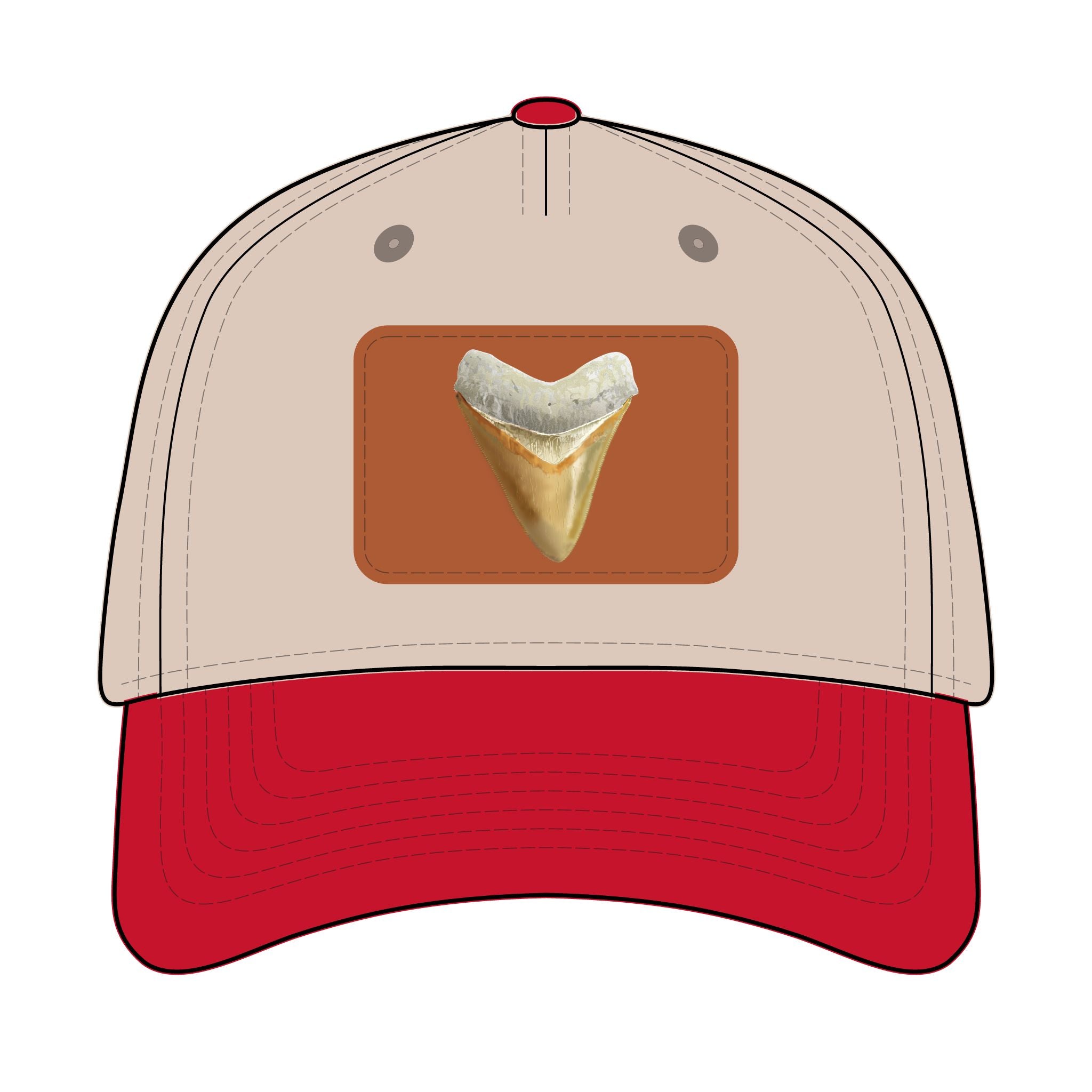 Shark Tooth Leather Patch Baseball Cap