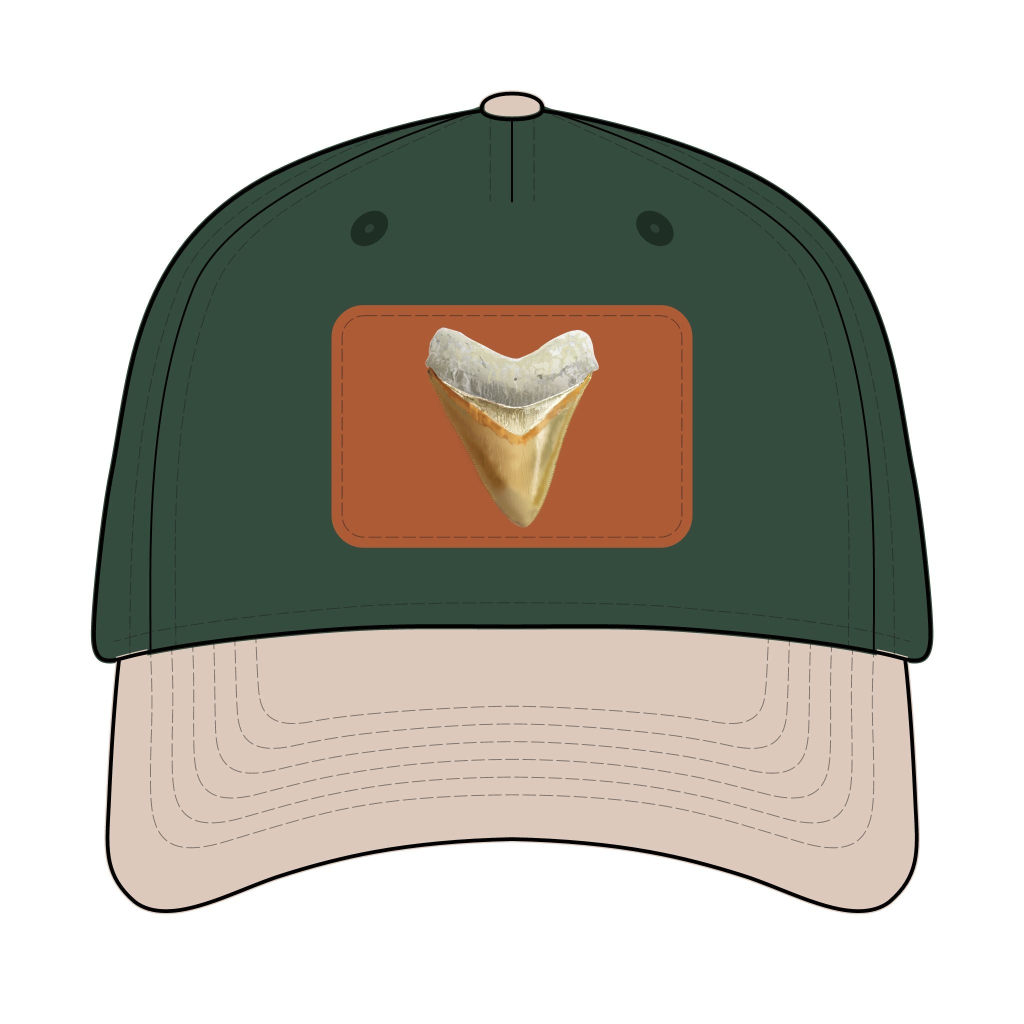 Shark Tooth Leather Patch Baseball Cap