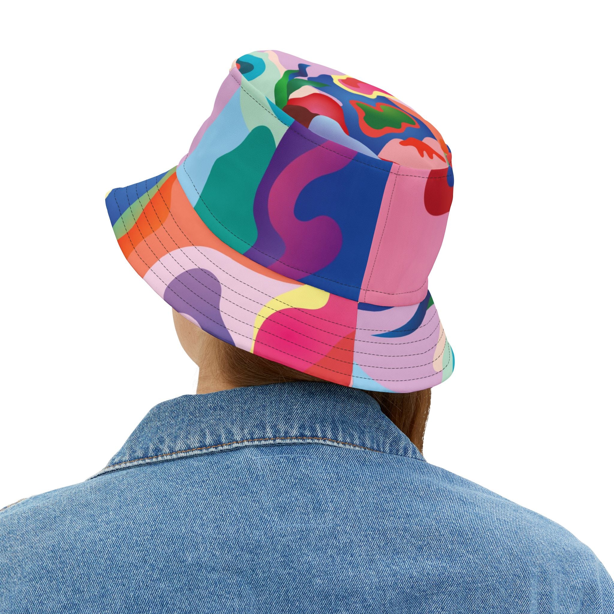 Pink Coral Abstract Bucket Hat