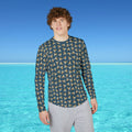 Men's UV Long Sleeve with Megalodon Shark Teeth (Navy)