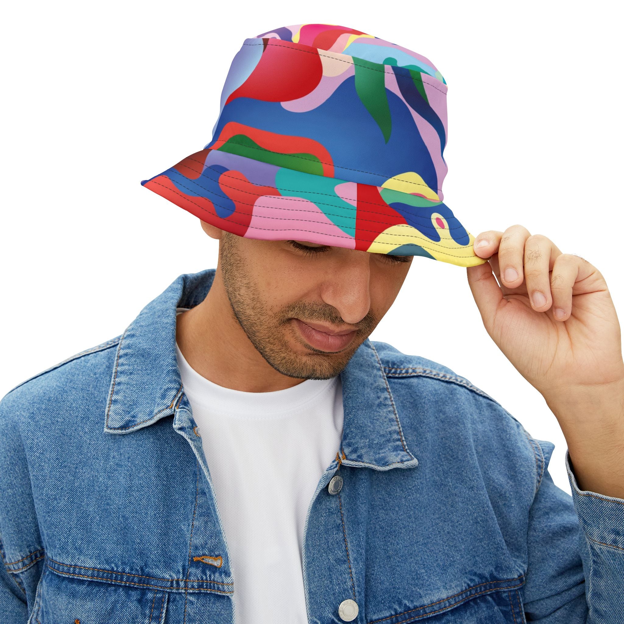 Pink Coral Abstract Bucket Hat
