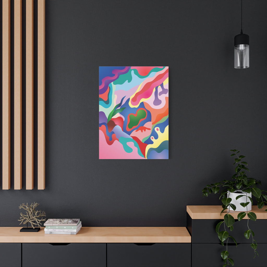 Pink Coral Abstract Canvas Print