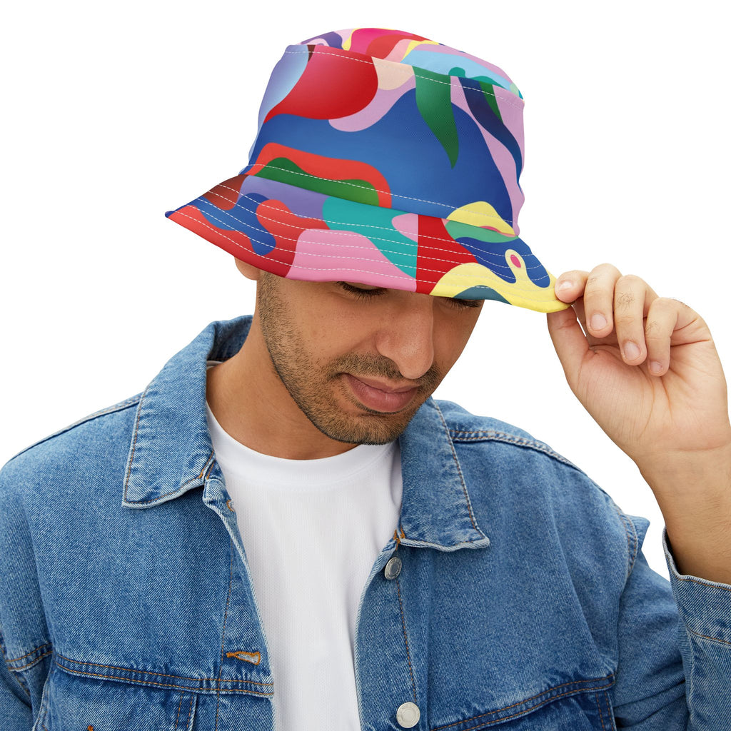 Pink Coral Abstract Bucket Hat