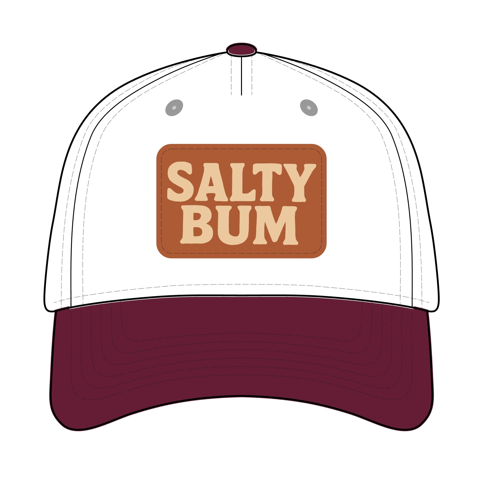 Salty Bum Leather Patch Baseball Cap