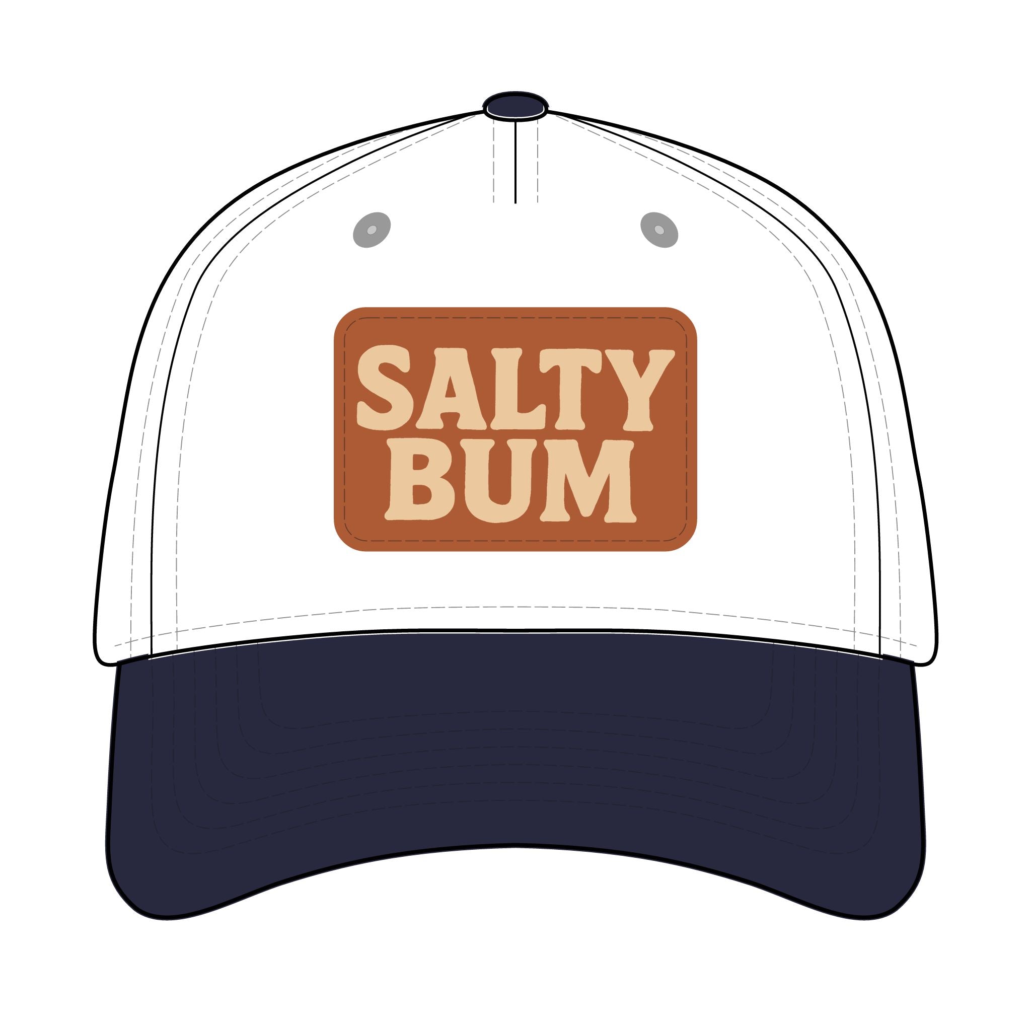 Salty Bum Leather Patch Baseball Cap