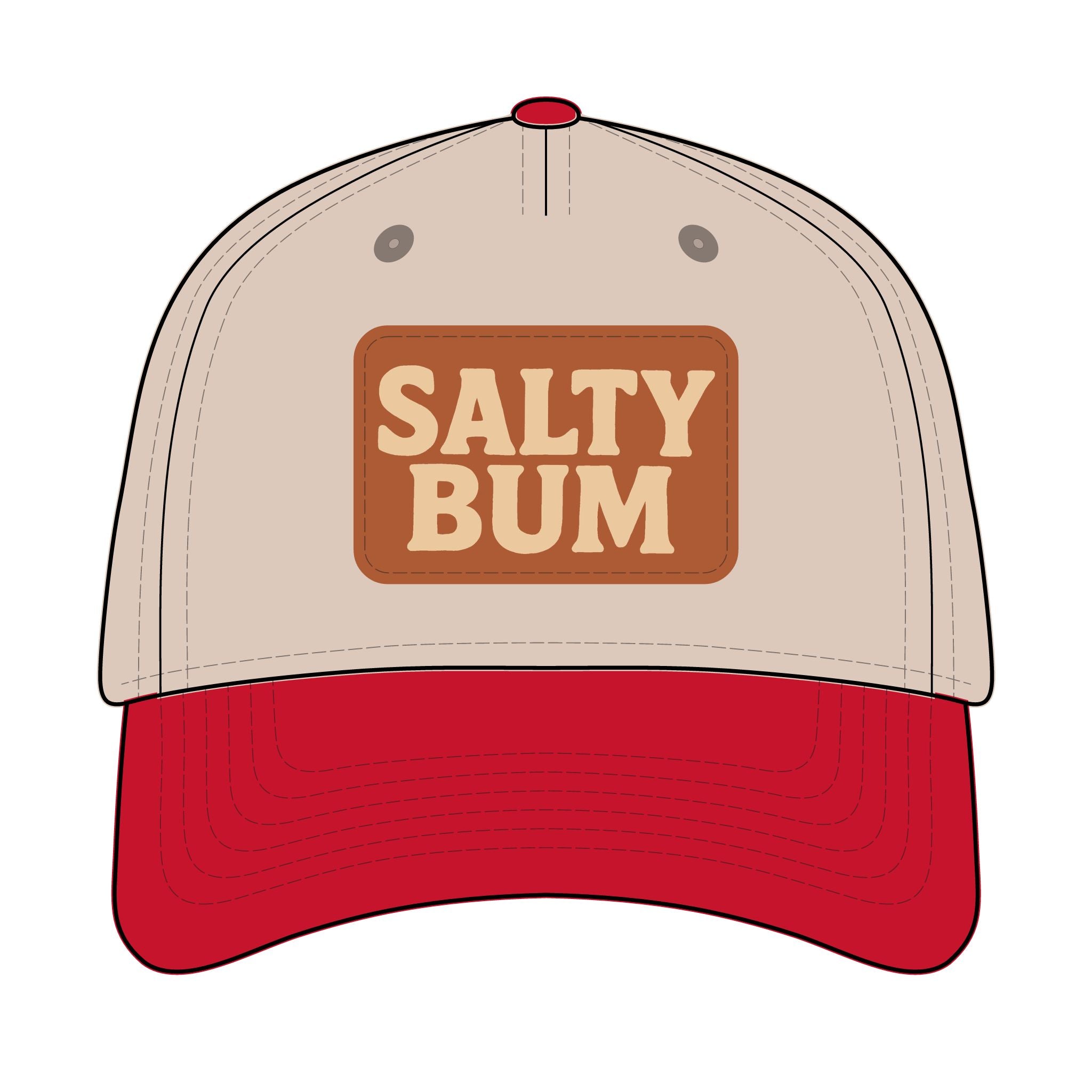 Salty Bum Leather Patch Baseball Cap