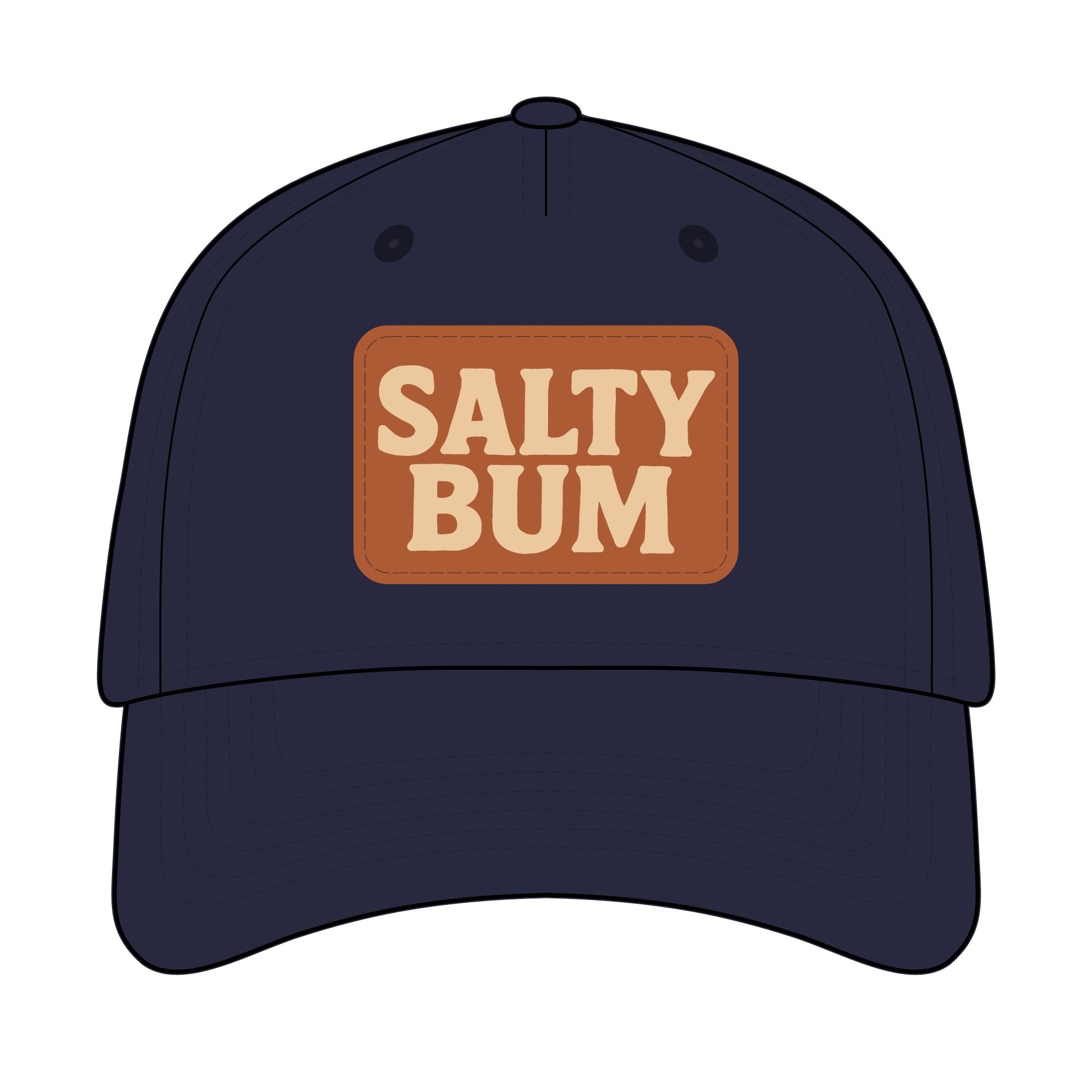 Salty Bum Leather Patch Baseball Cap