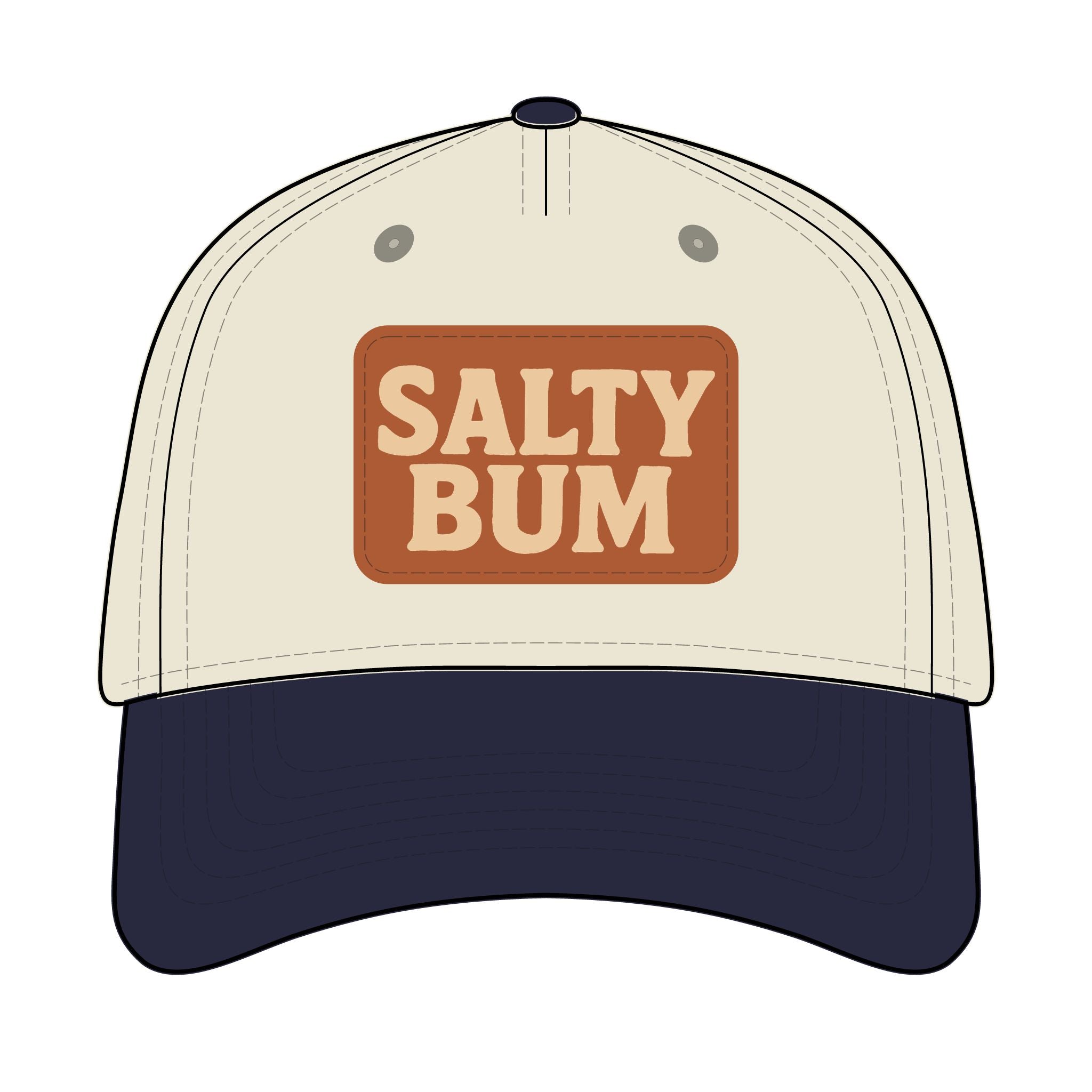 Salty Bum Leather Patch Baseball Cap