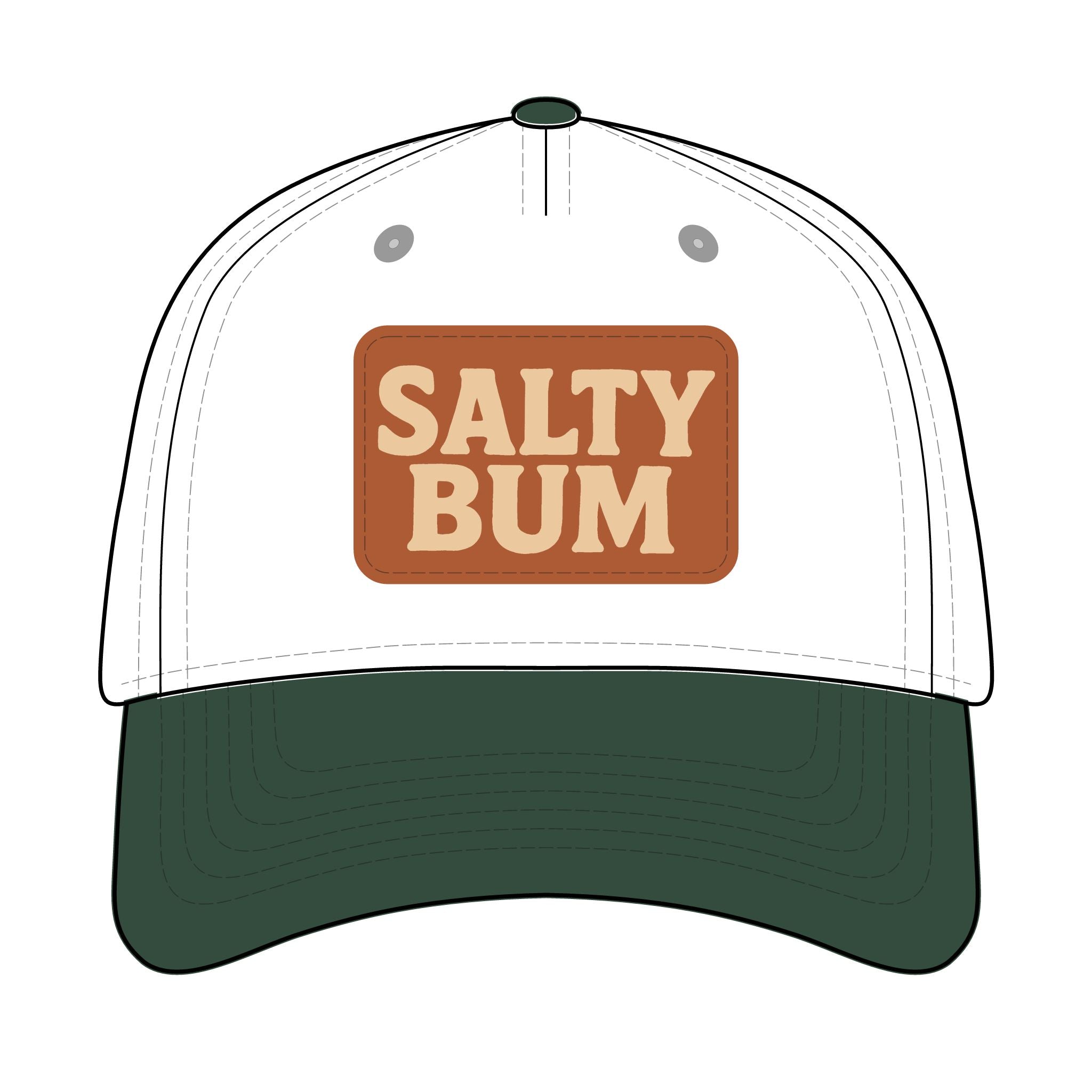 Salty Bum Leather Patch Baseball Cap