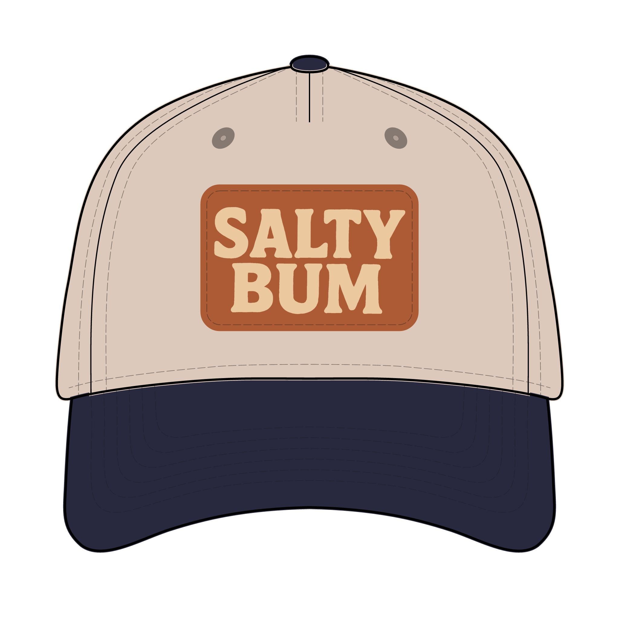 Salty Bum Leather Patch Baseball Cap