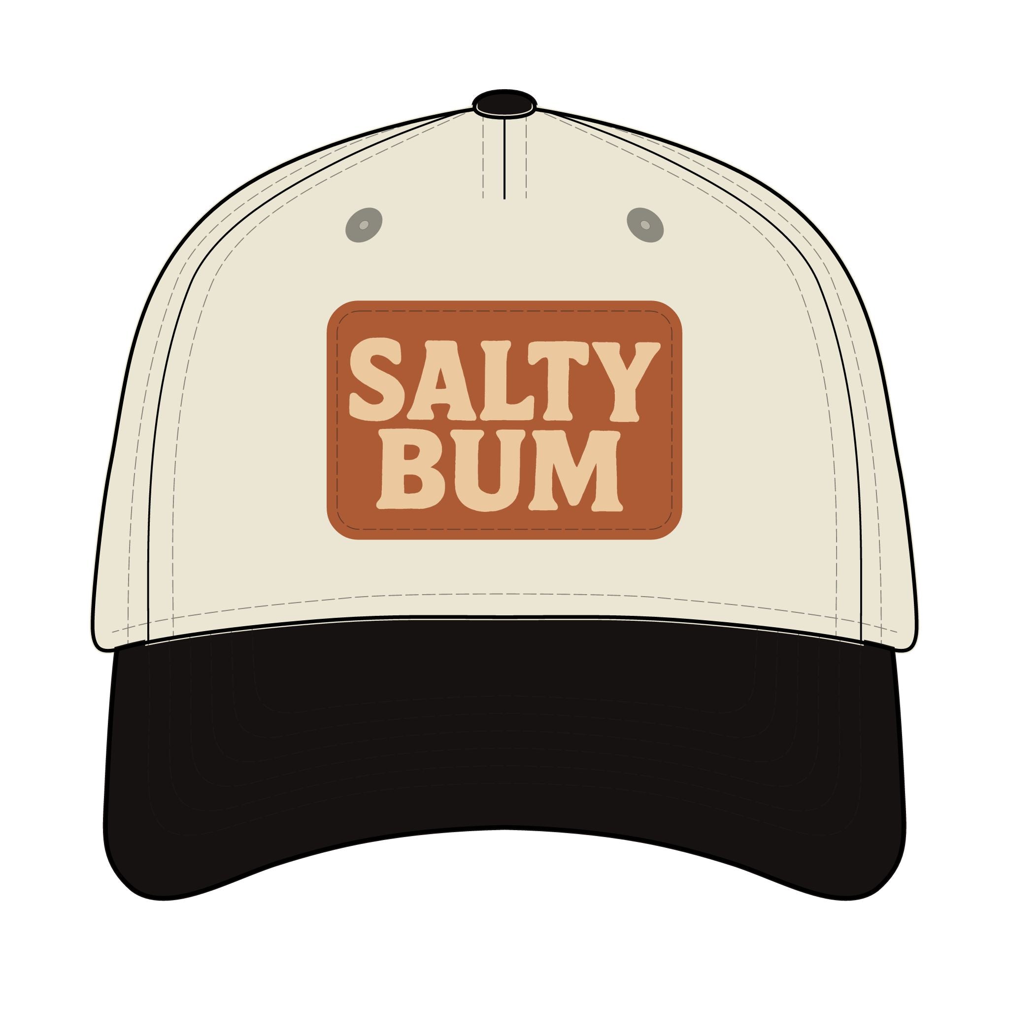 Salty Bum Leather Patch Baseball Cap