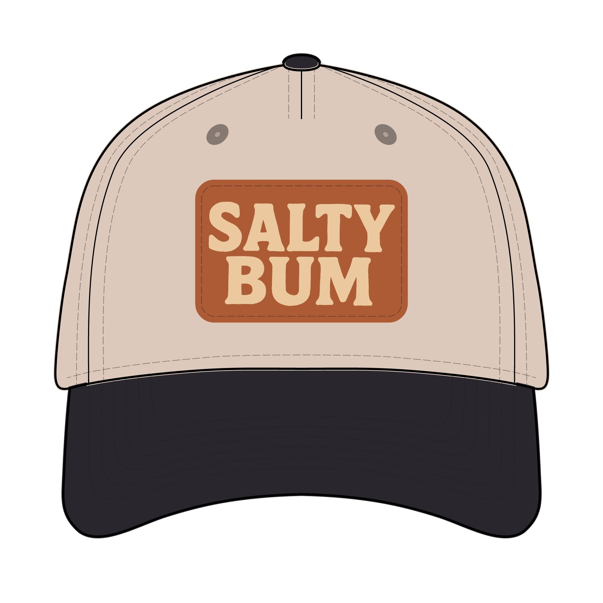 Salty Bum Leather Patch Baseball Cap