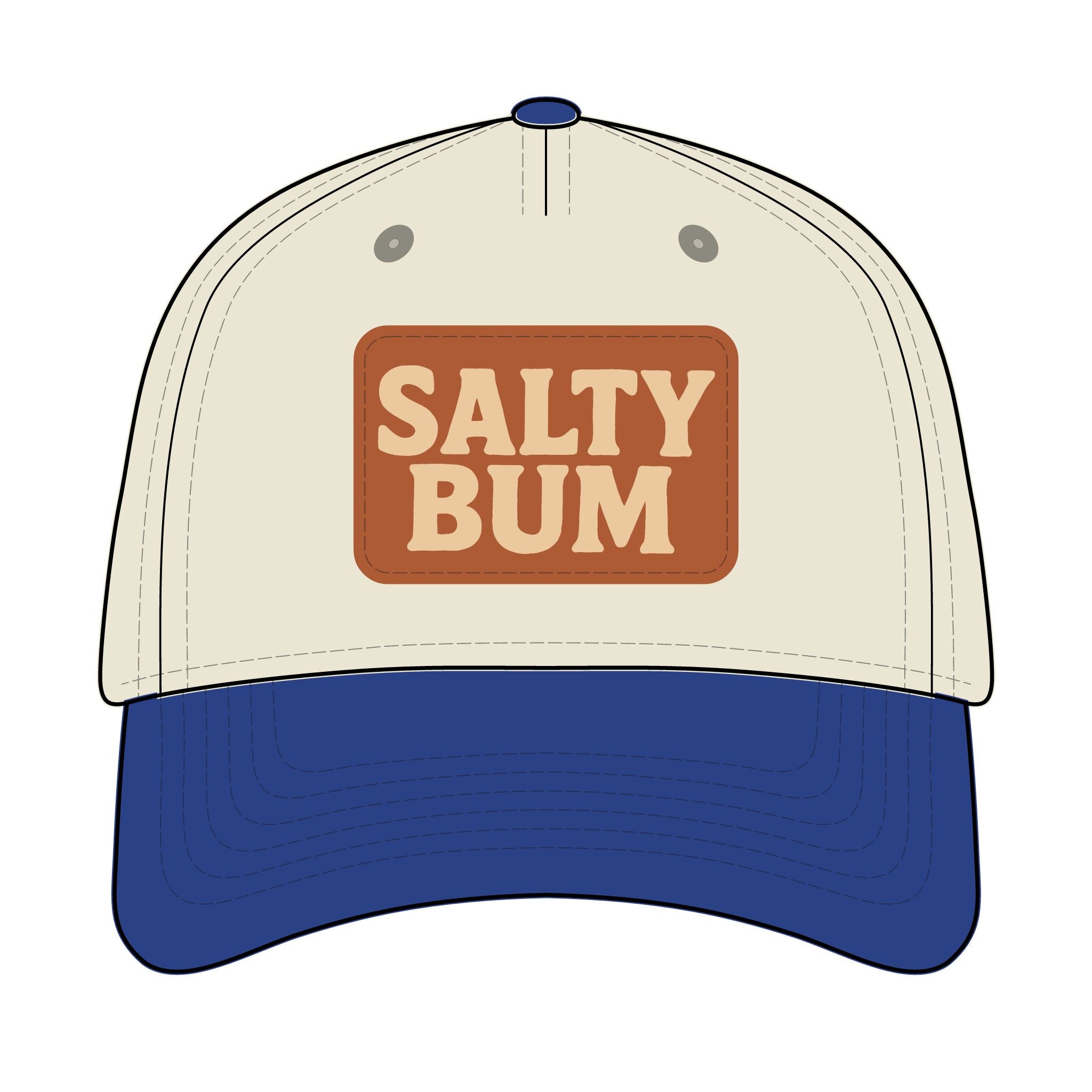 Salty Bum Leather Patch Baseball Cap