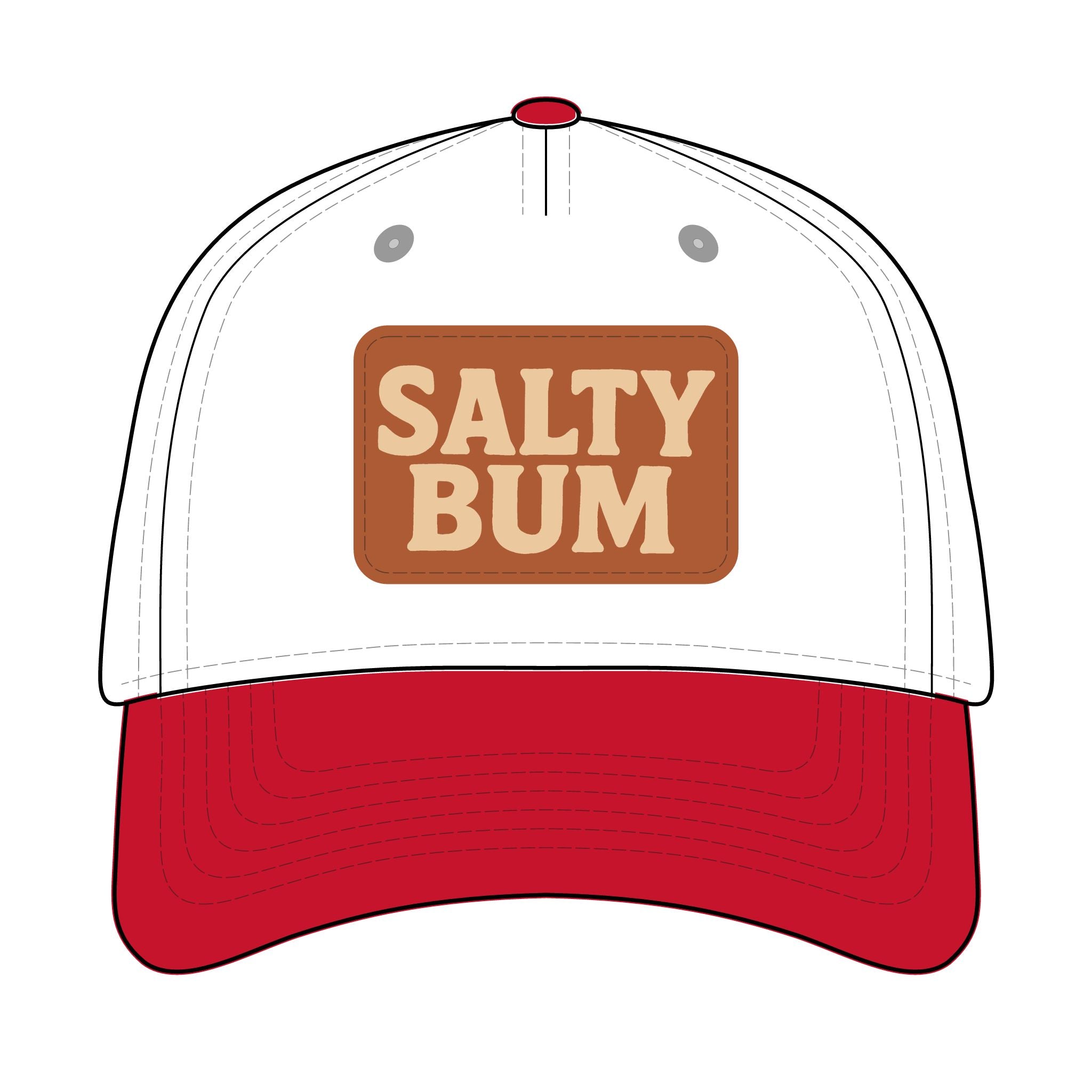 Salty Bum Leather Patch Baseball Cap