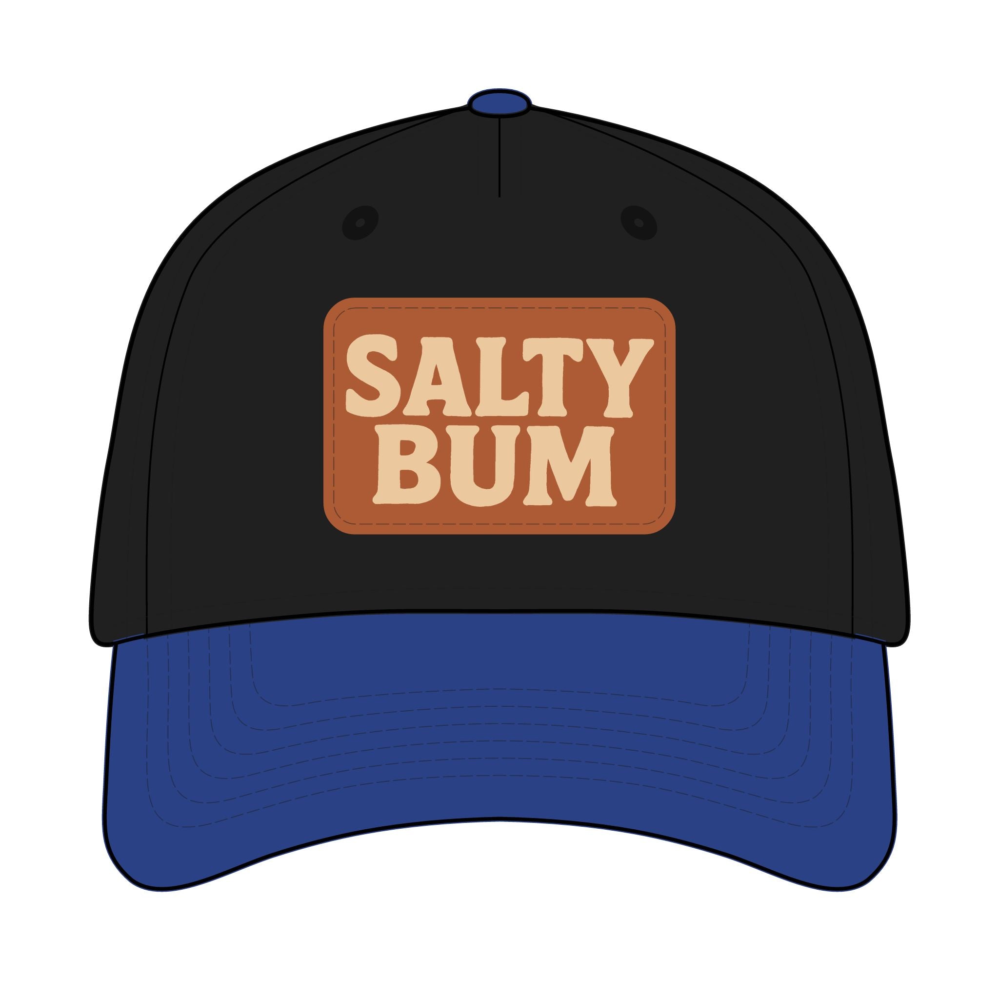 Salty Bum Leather Patch Baseball Cap