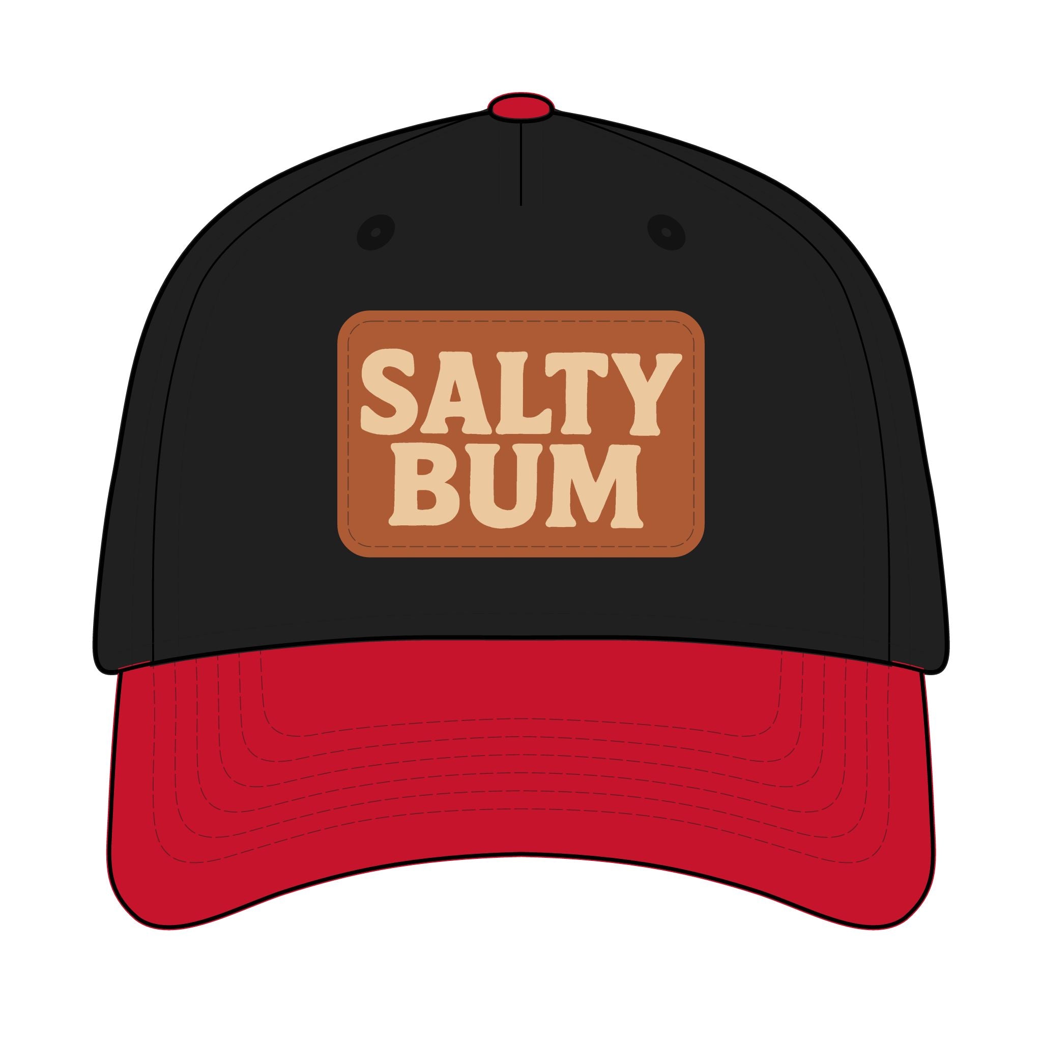 Salty Bum Leather Patch Baseball Cap
