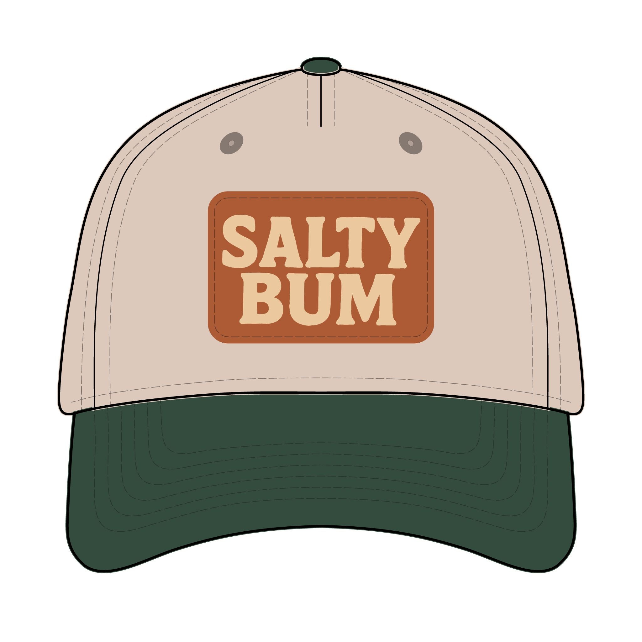 Salty Bum Leather Patch Baseball Cap