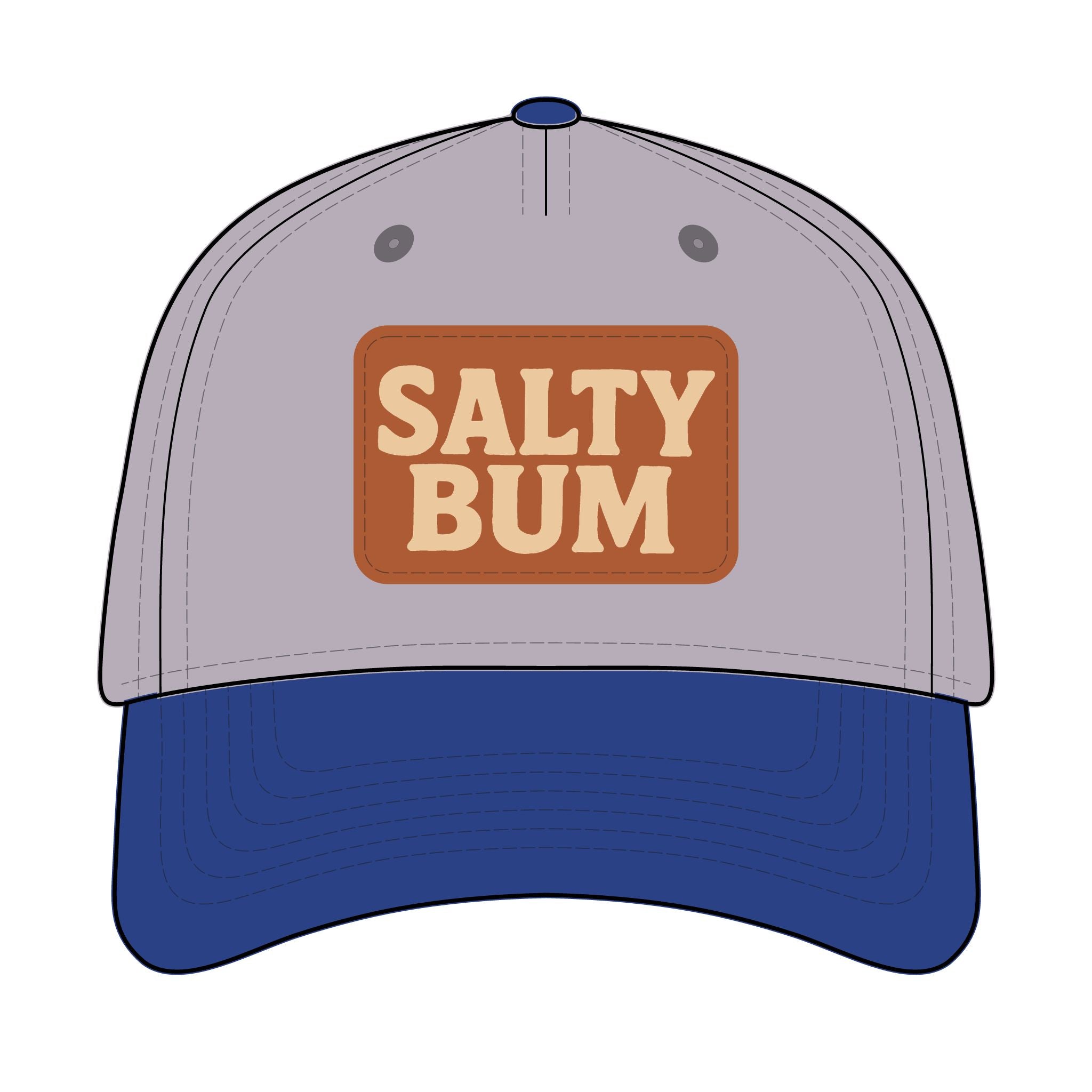 Salty Bum Leather Patch Baseball Cap