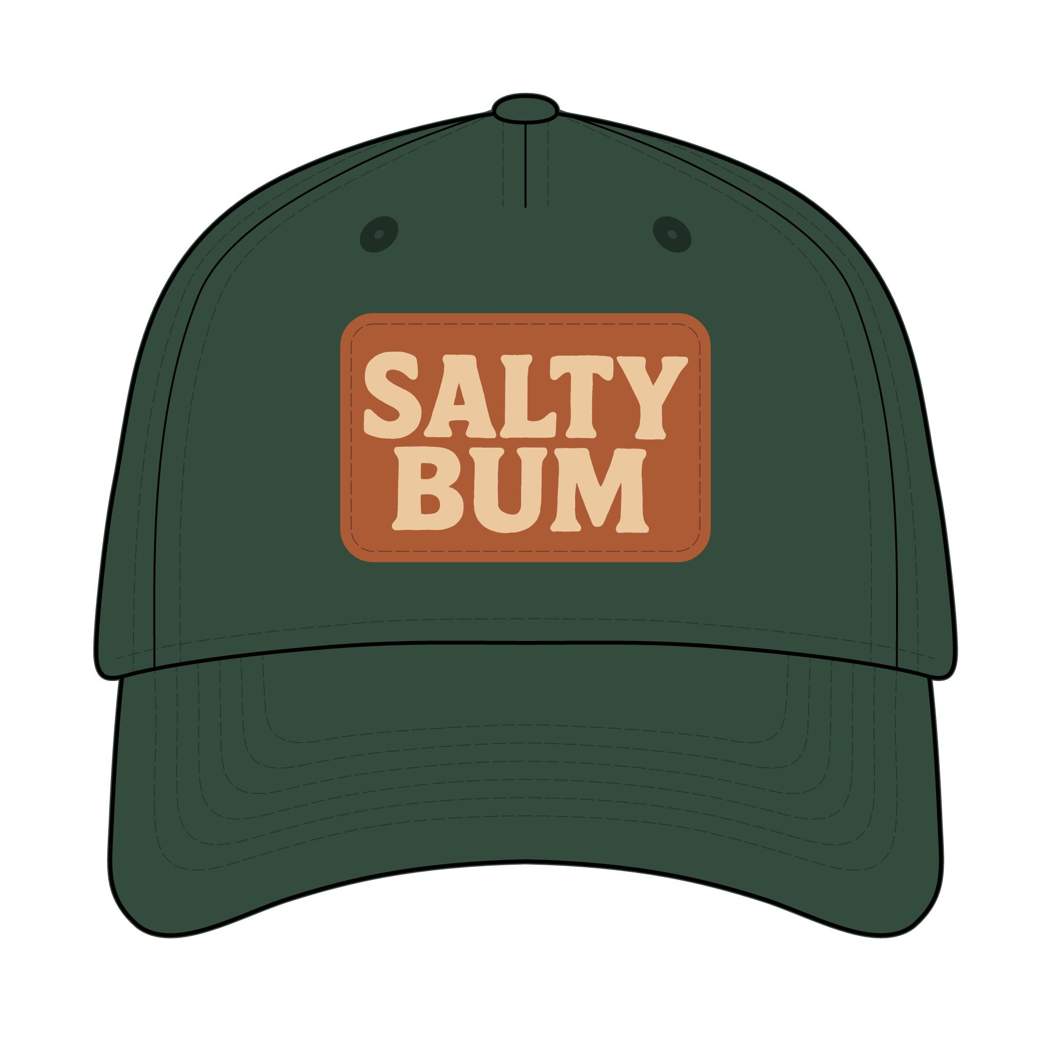 Salty Bum Leather Patch Baseball Cap