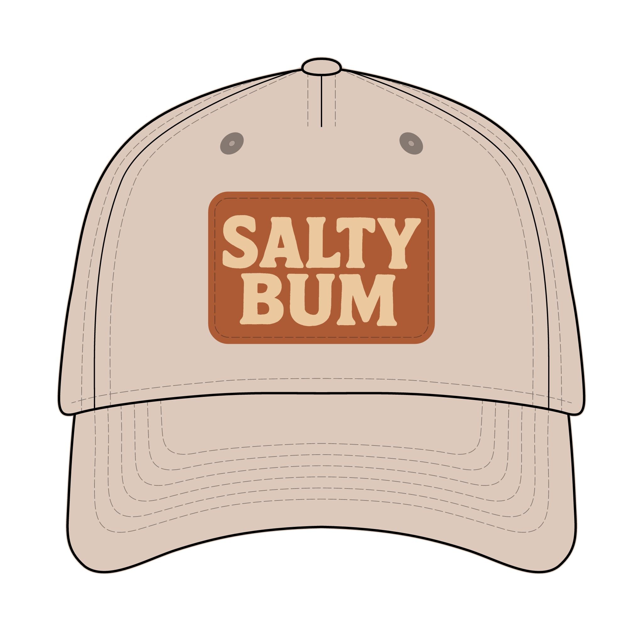 Salty Bum Leather Patch Baseball Cap