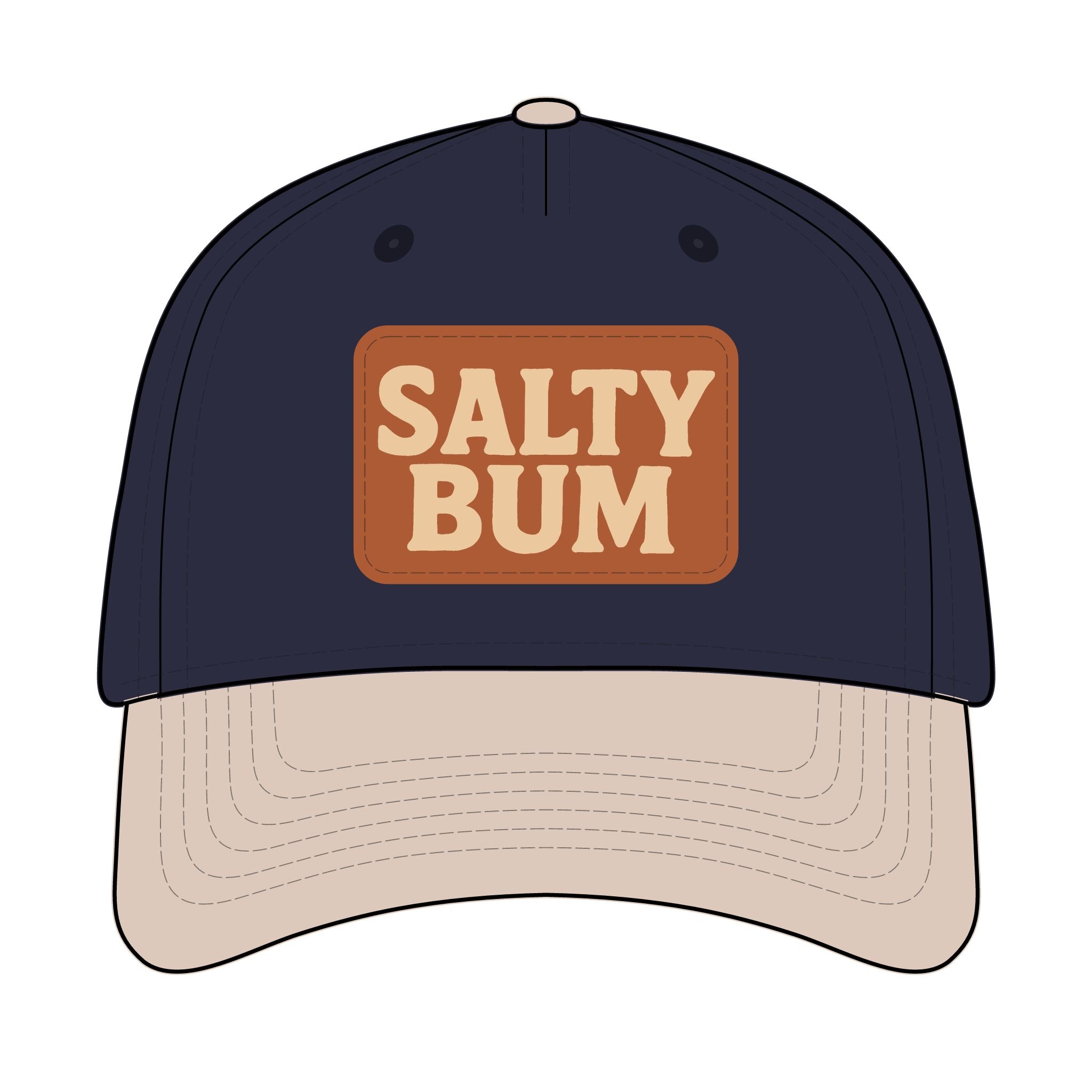 Salty Bum Leather Patch Baseball Cap