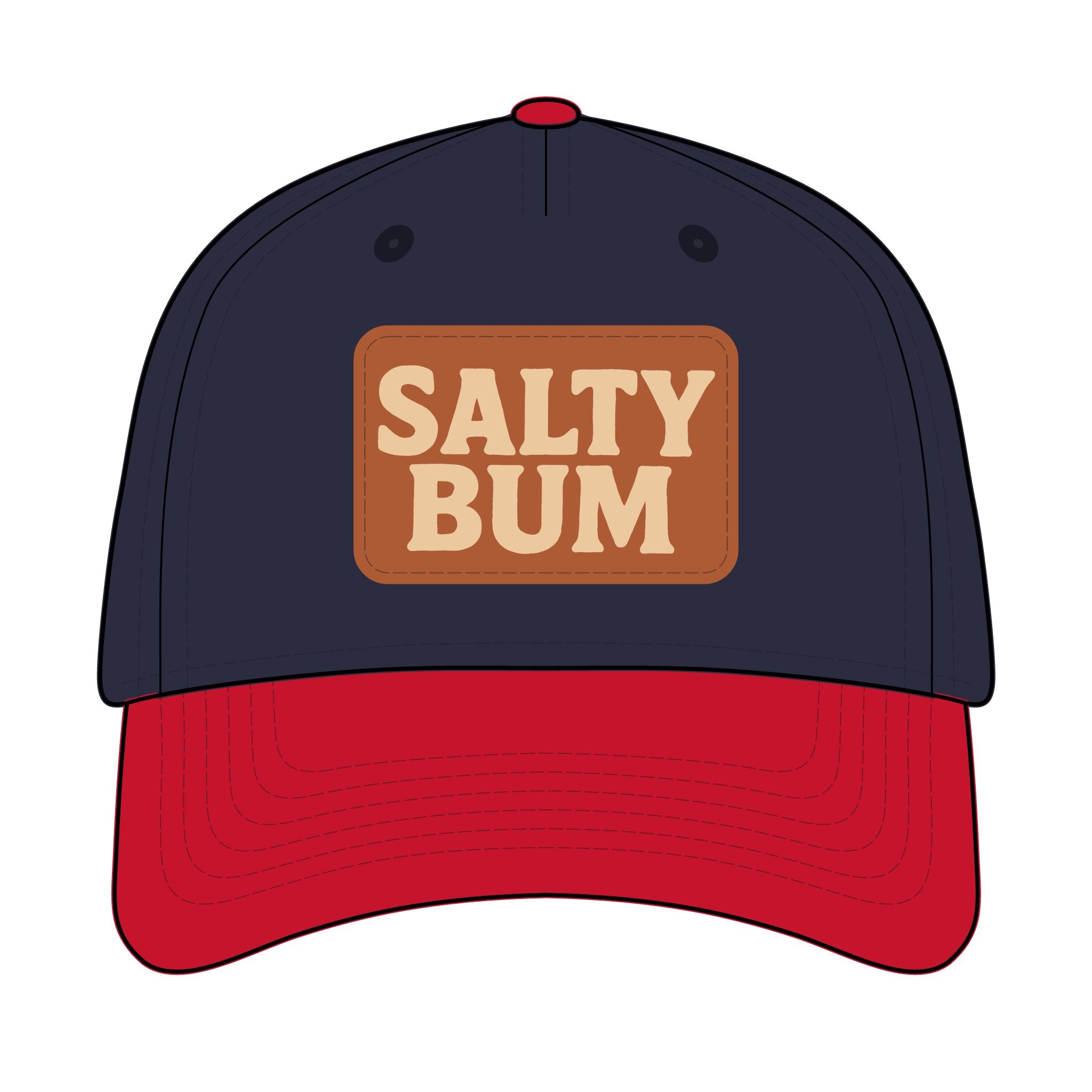 Salty Bum Leather Patch Baseball Cap