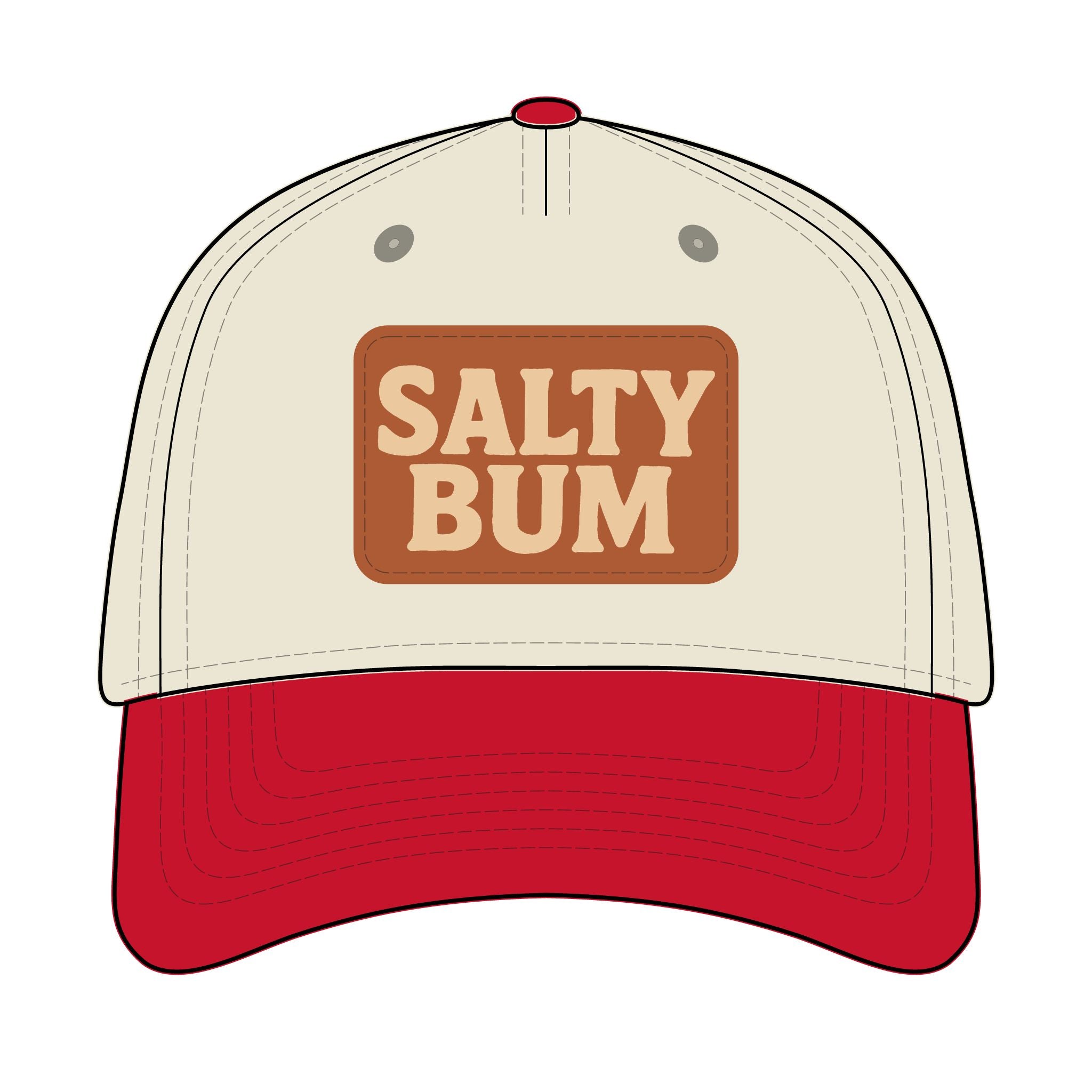 Salty Bum Leather Patch Baseball Cap