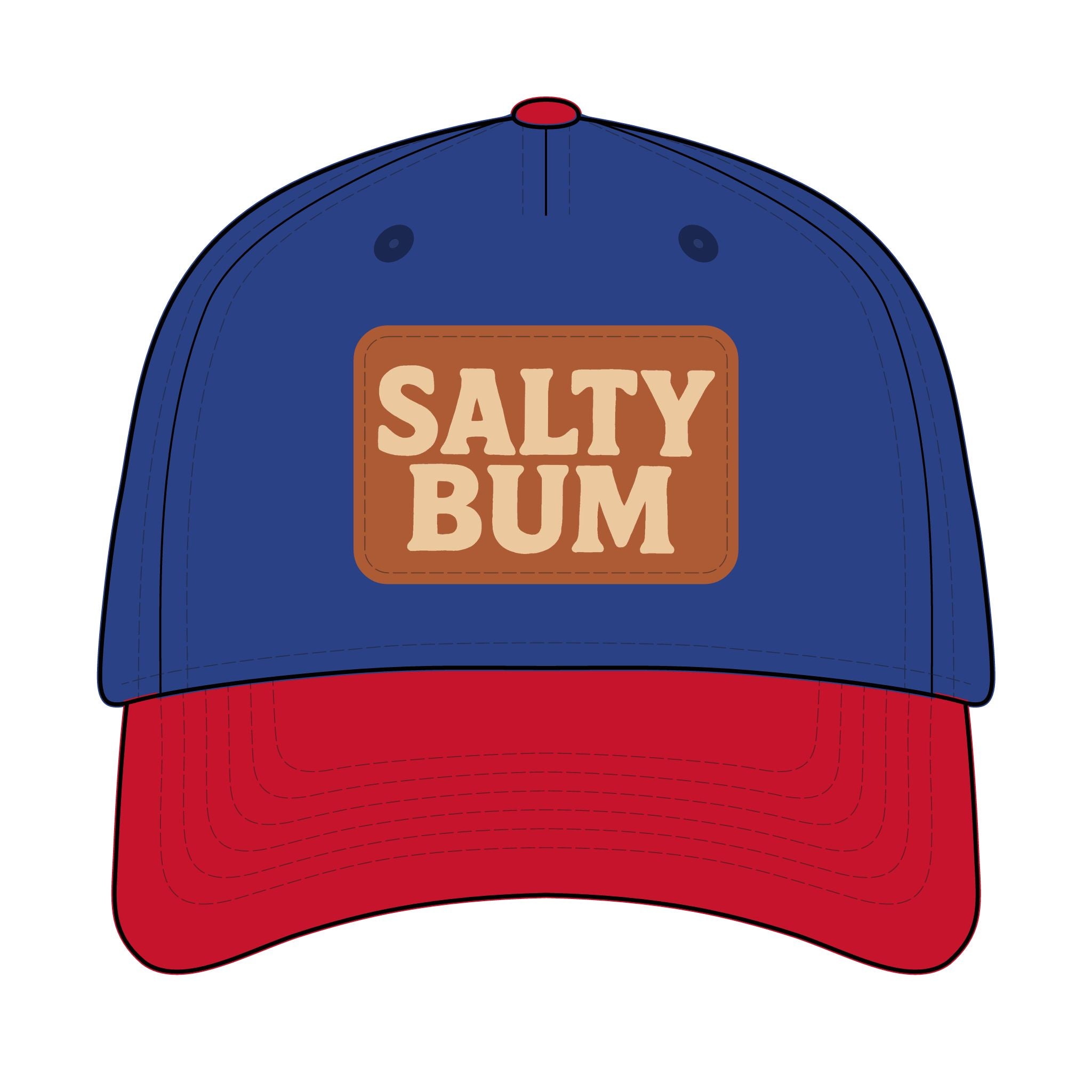 Salty Bum Leather Patch Baseball Cap