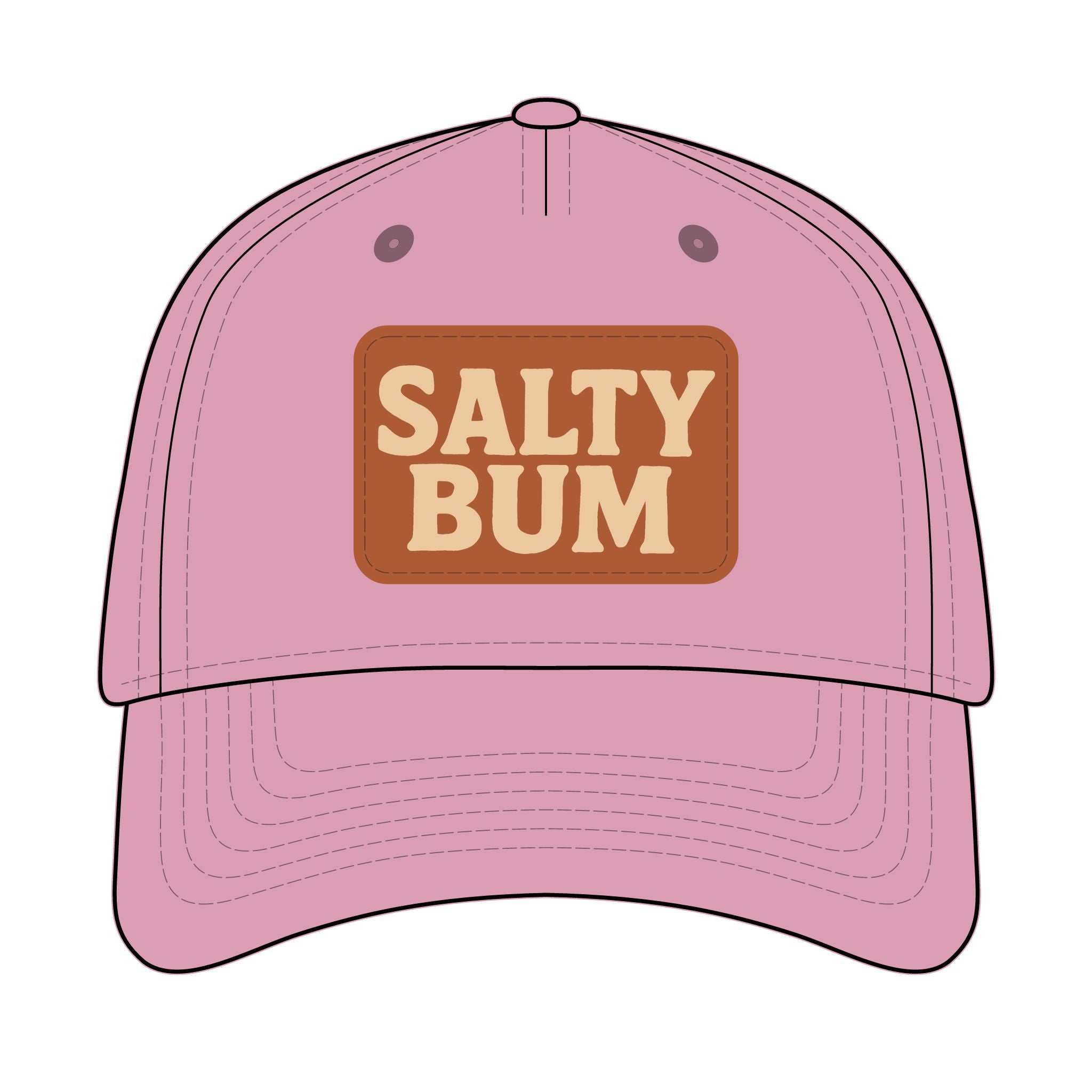 Salty Bum Leather Patch Baseball Cap