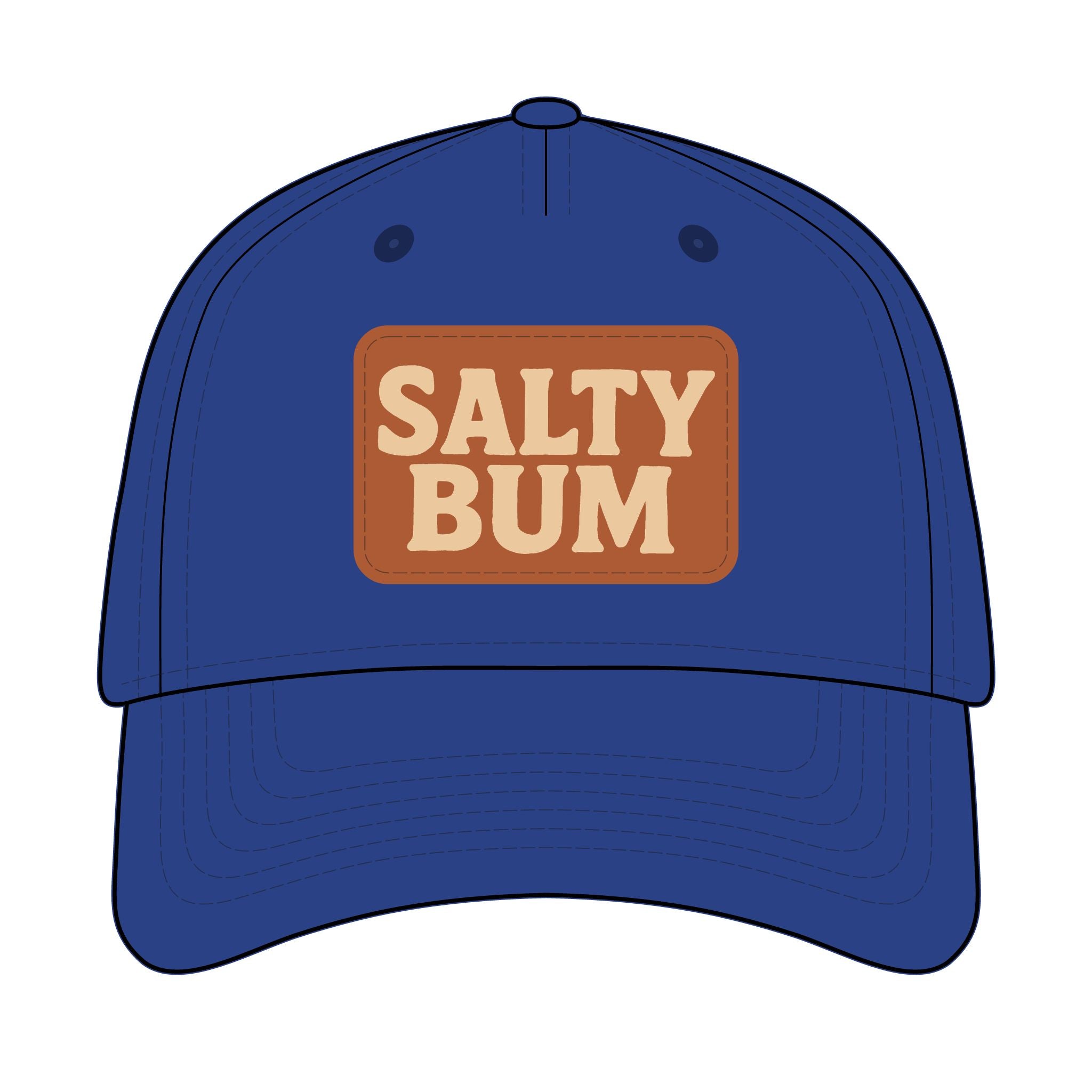 Salty Bum Leather Patch Baseball Cap