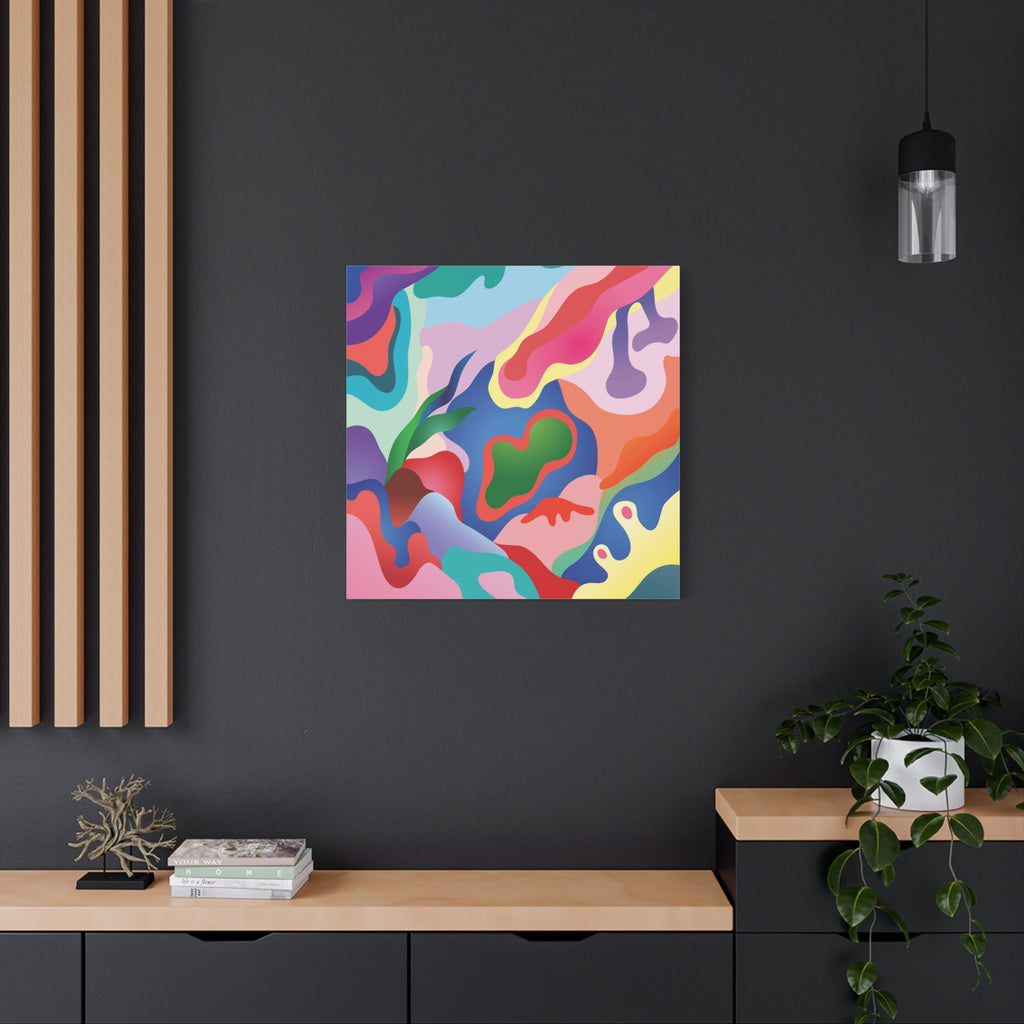 Pink Coral Abstract Canvas Print