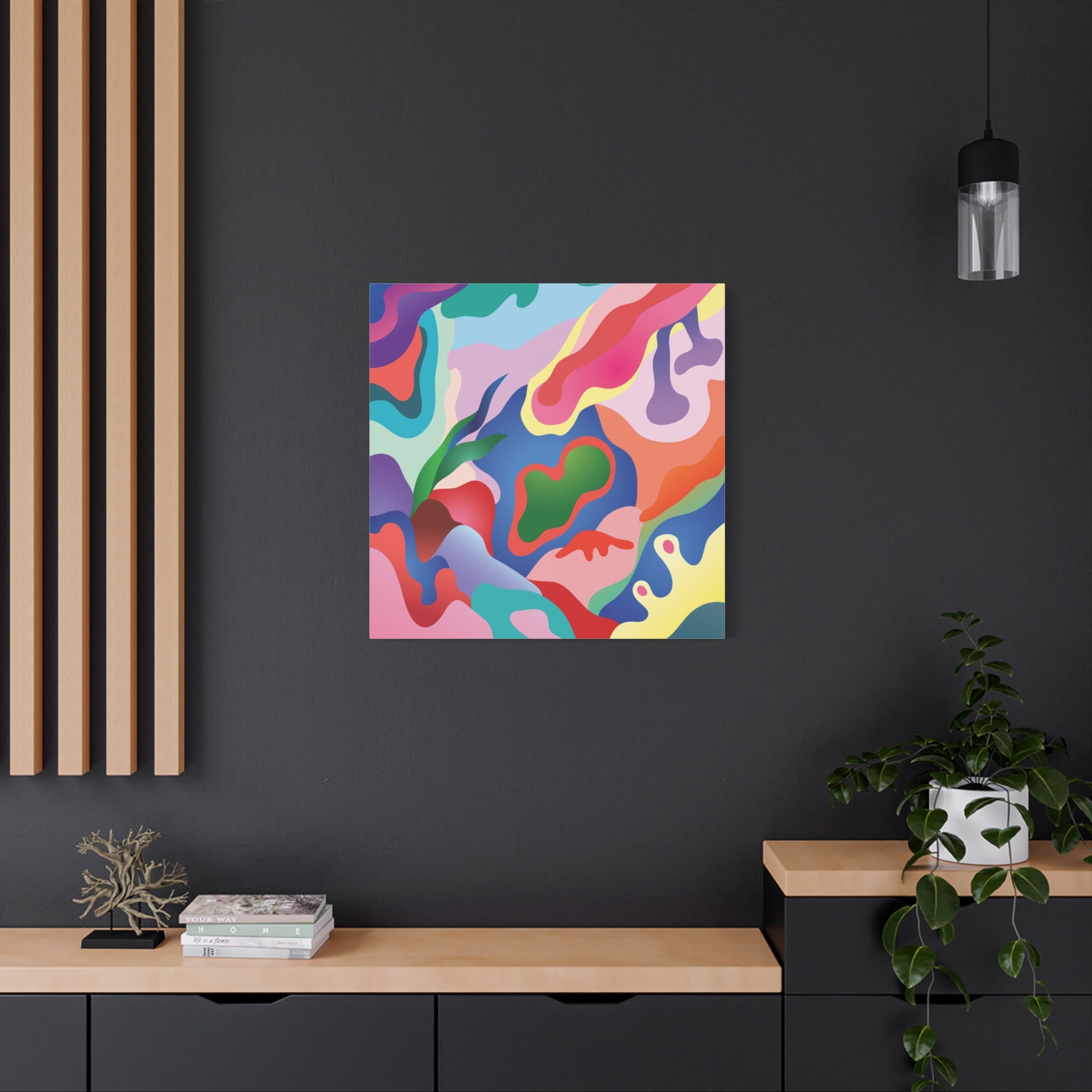 Pink Coral Abstract Canvas Print