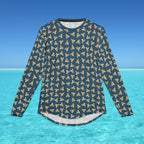 Men's UV Long Sleeve with Megalodon Shark Teeth (Navy)