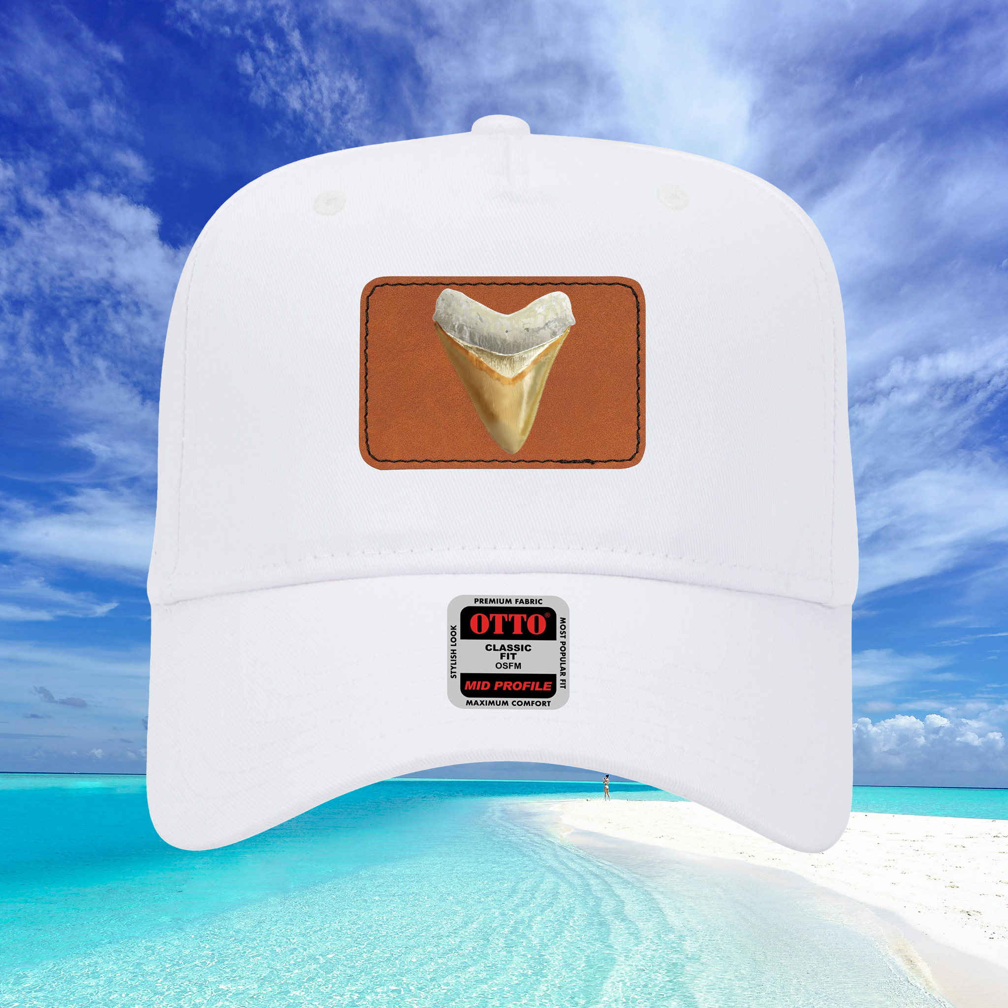 Shark Tooth Leather Patch Baseball Cap