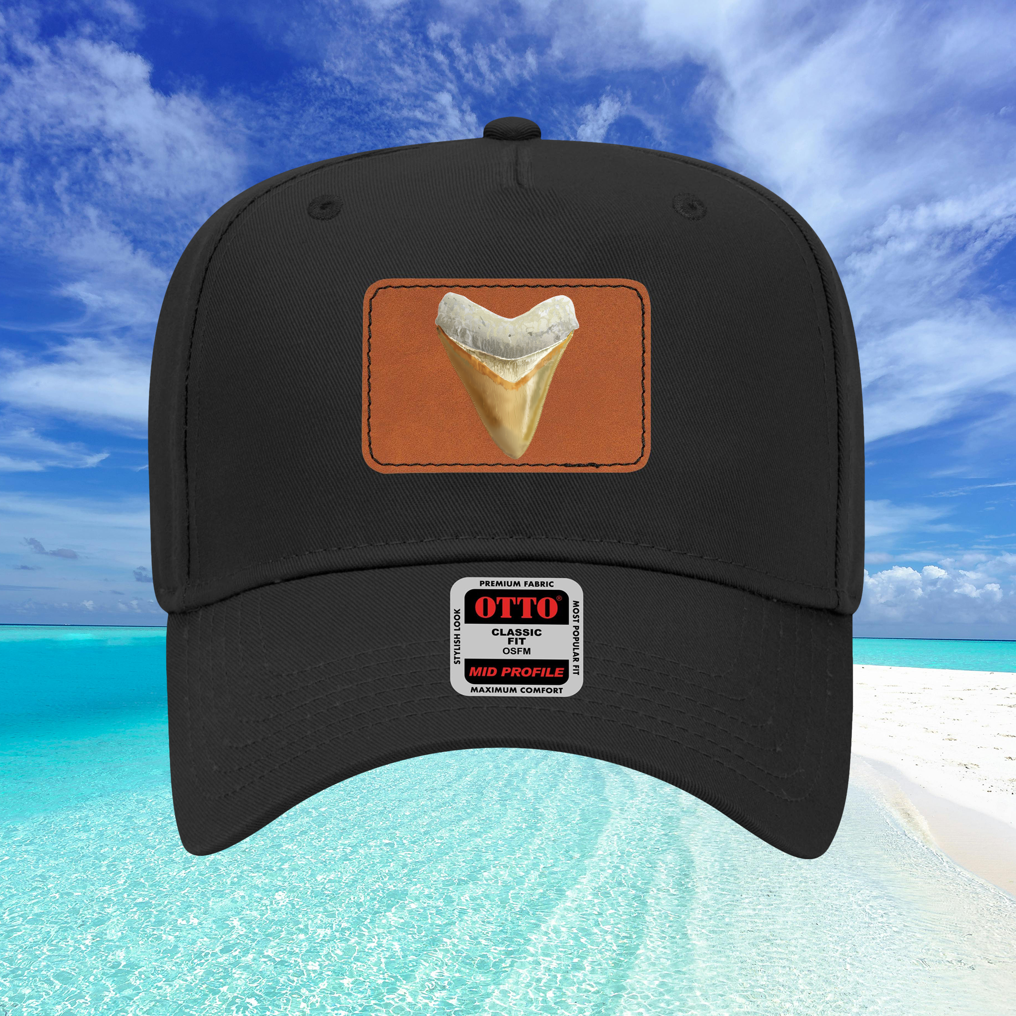 Shark Tooth Leather Patch Baseball Cap